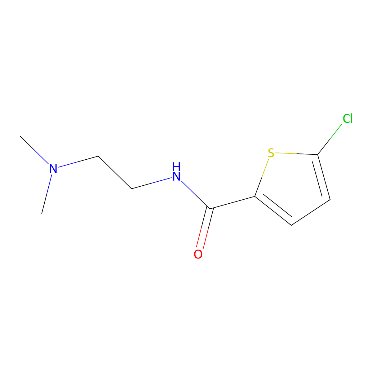 5-chloro-N-[2-(dimethylamino)ethyl]thiophene-2-carboxamide molecular structure, CAS 717868-84-3