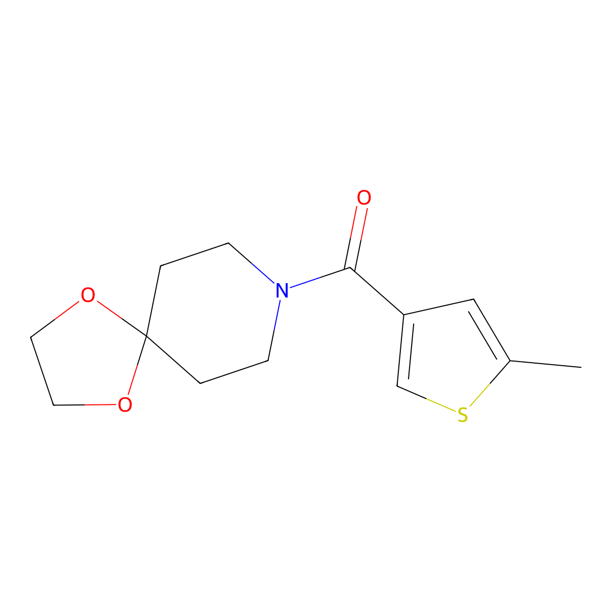 1,4-Dioxa-8-azaspiro[4.5]decan-8-yl-(5-methylthiophen-3-yl)methanone molecular structure, CAS 717868-90-1