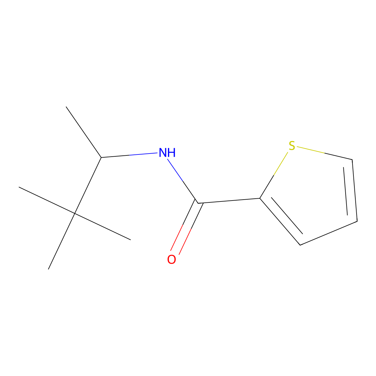 N-(3,3-dimethylbutan-2-yl)thiophene-2-carboxamide molecular structure, CAS 717868-93-4