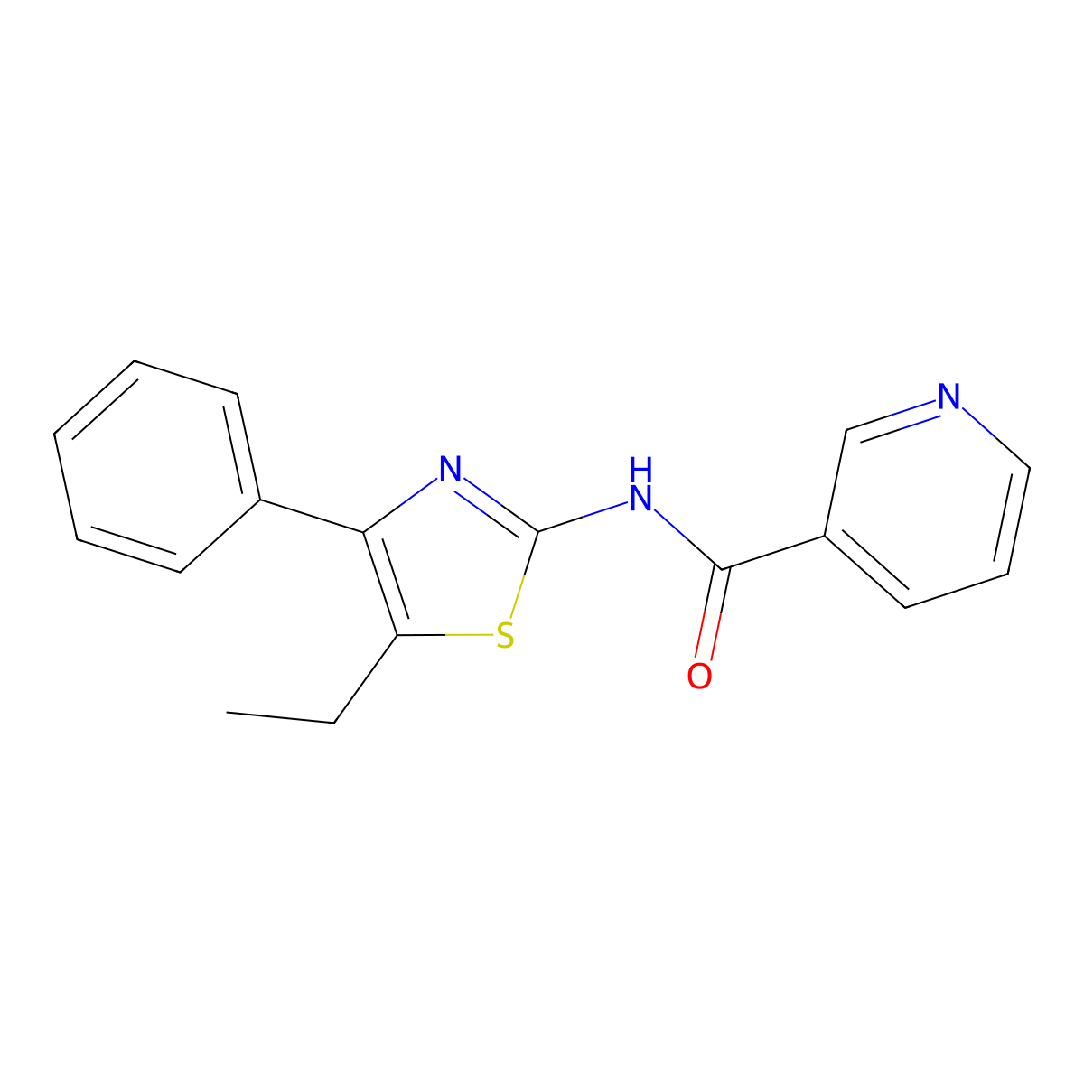 N-(5-ethyl-4-phenyl-1,3-thiazol-2-yl)pyridine-3-carboxamide molecular structure, CAS 717869-26-6