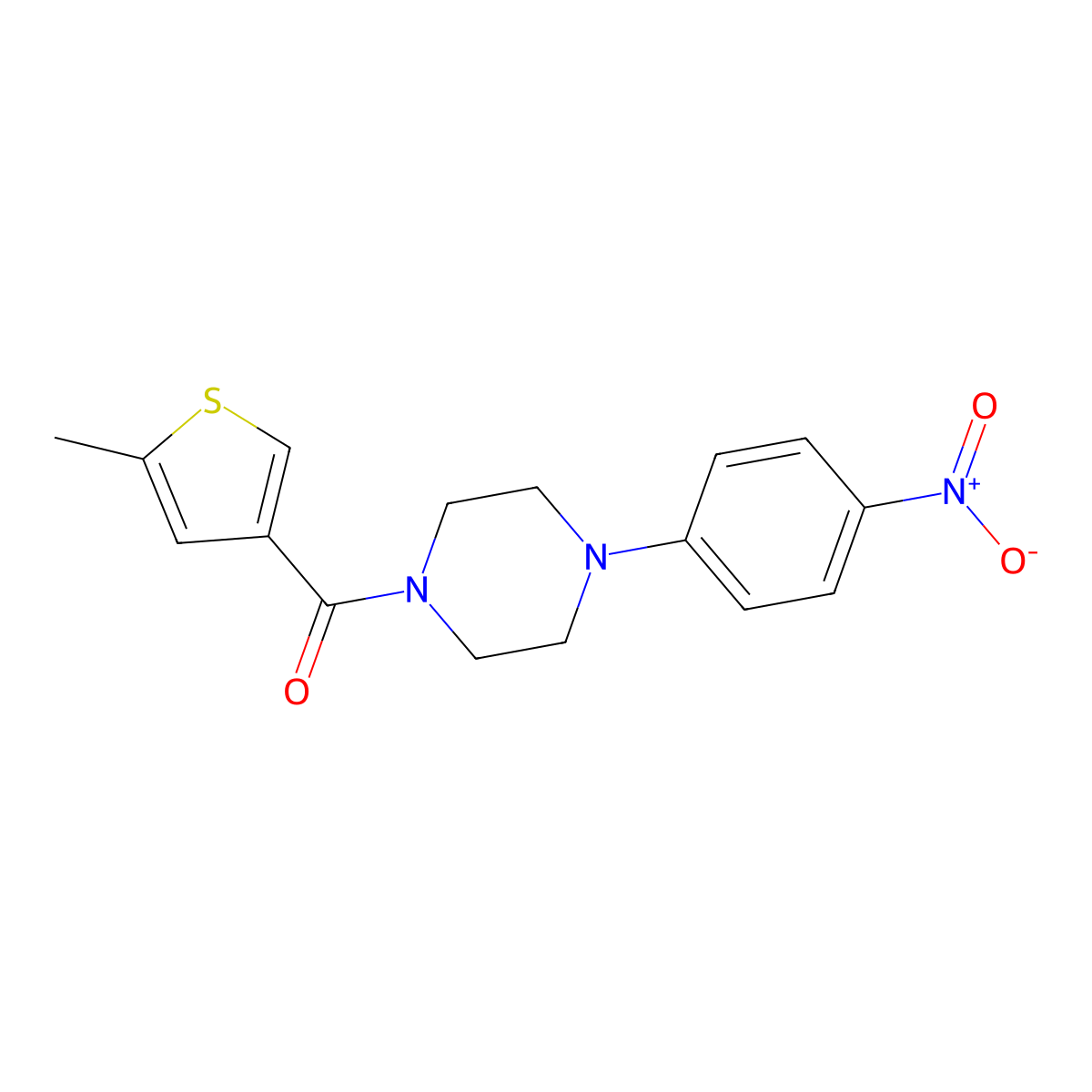 (5-Methylthiophen-3-yl)-[4-(4-nitrophenyl)piperazin-1-yl]methanone molecular structure, CAS 717869-30-2