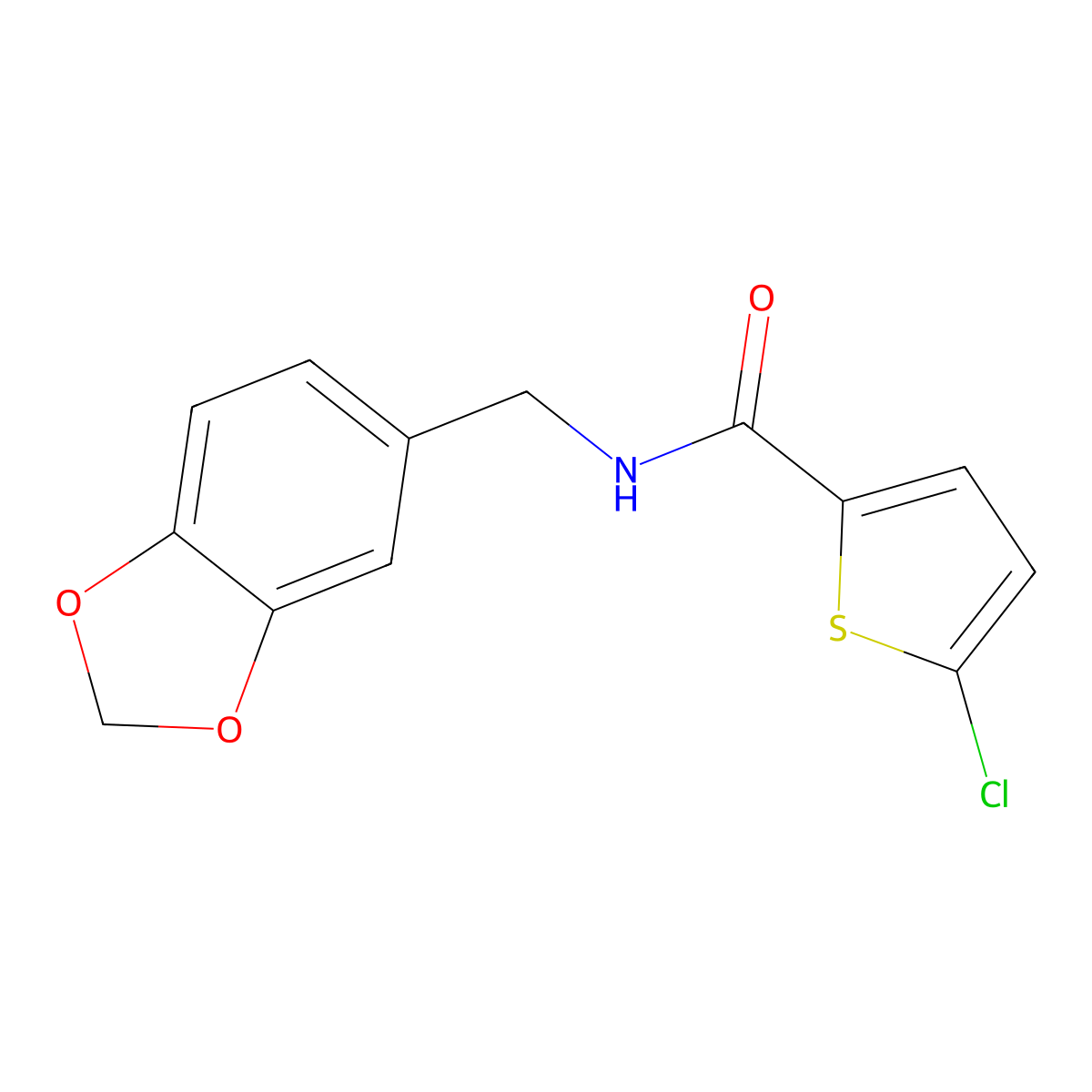 N-(1,3-benzodioxol-5-ylmethyl)-5-chlorothiophene-2-carboxamide molecular structure, CAS 717869-63-1