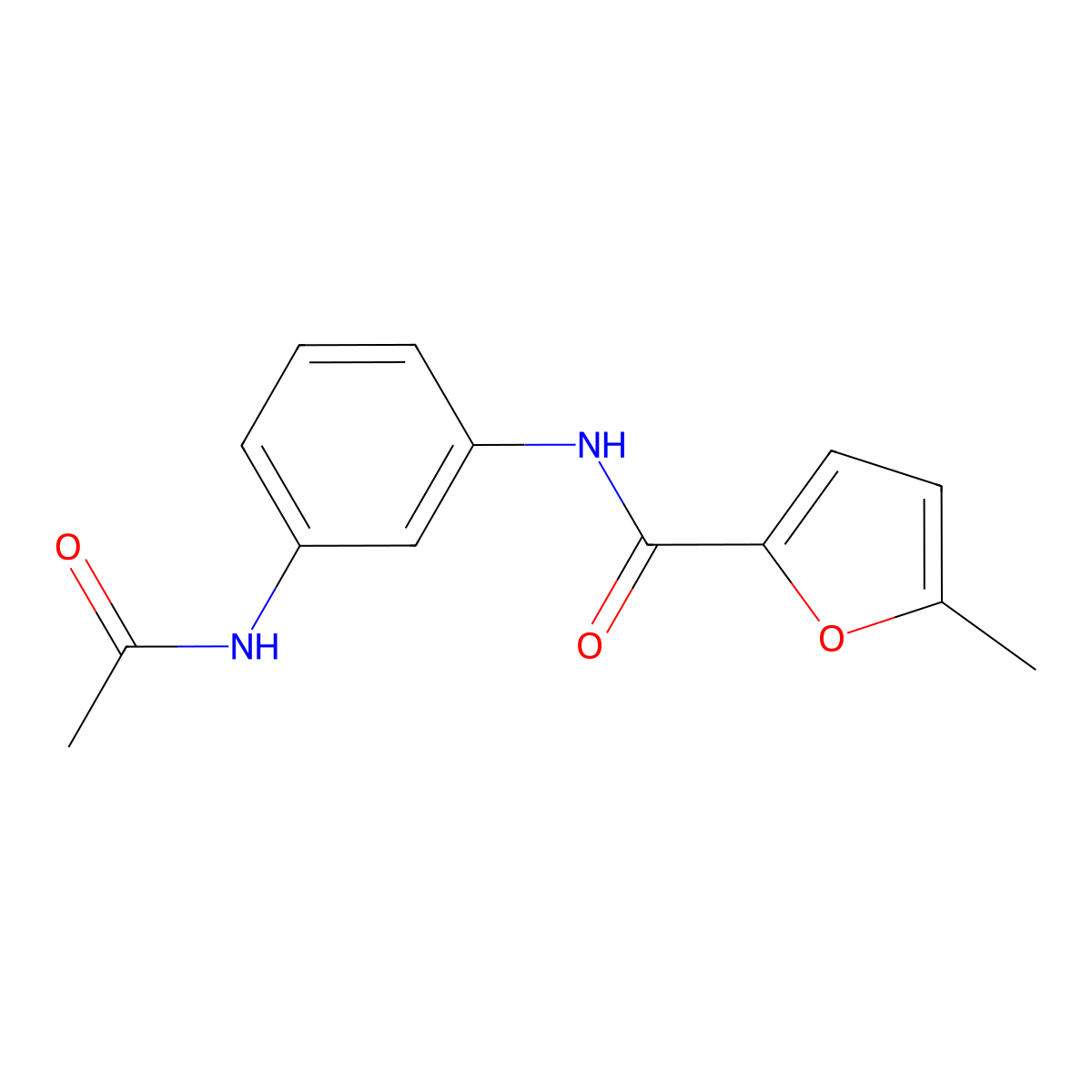 N-(3-acetamidophenyl)-5-methylfuran-2-carboxamide molecular structure, CAS 717869-69-7