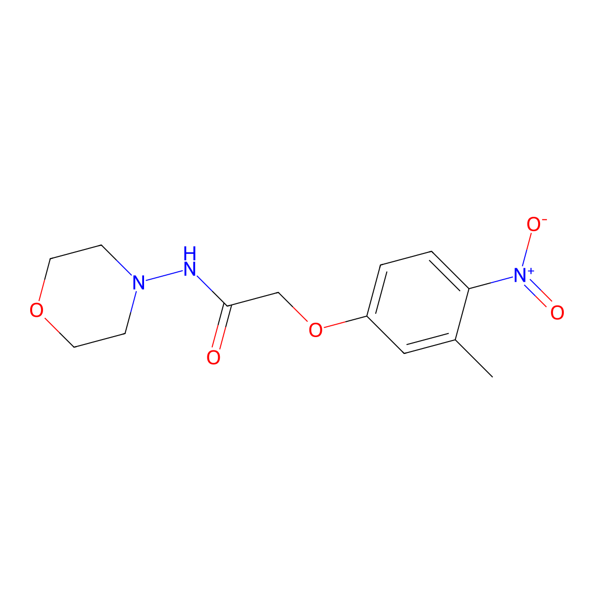 2-(3-methyl-4-nitrophenoxy)-N-morpholin-4-ylacetamide molecular structure, CAS 717870-07-0