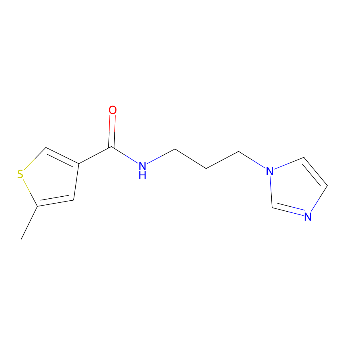 N-(3-imidazol-1-ylpropyl)-5-methylthiophene-3-carboxamide molecular structure, CAS 717870-09-2
