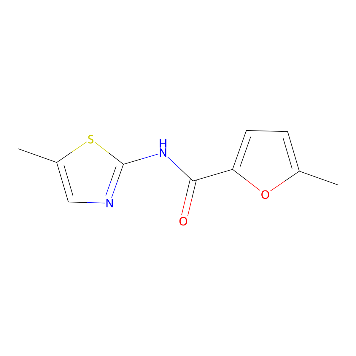 5-methyl-N-(5-methyl-1,3-thiazol-2-yl)furan-2-carboxamide molecular structure, CAS 717870-23-0