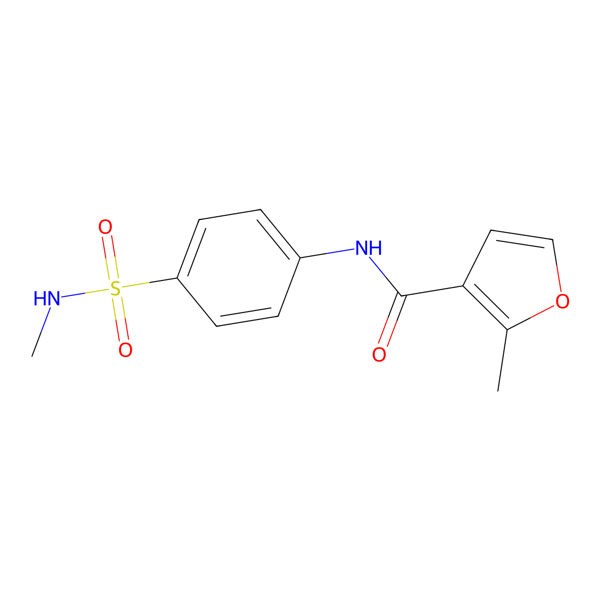 2-methyl-N-[4-(methylsulfamoyl)phenyl]furan-3-carboxamide molecular structure, CAS 717870-35-4