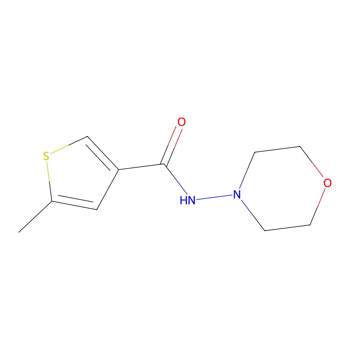5-methyl-N-morpholin-4-ylthiophene-3-carboxamide molecular structure, CAS 717870-36-5
