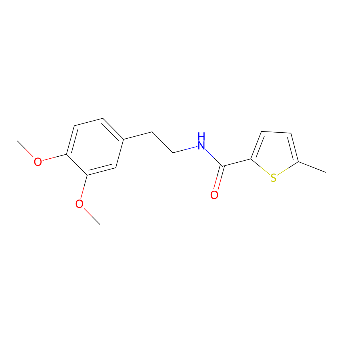 N-[2-(3,4-dimethoxyphenyl)ethyl]-5-methylthiophene-2-carboxamide molecular structure, CAS 717870-46-7