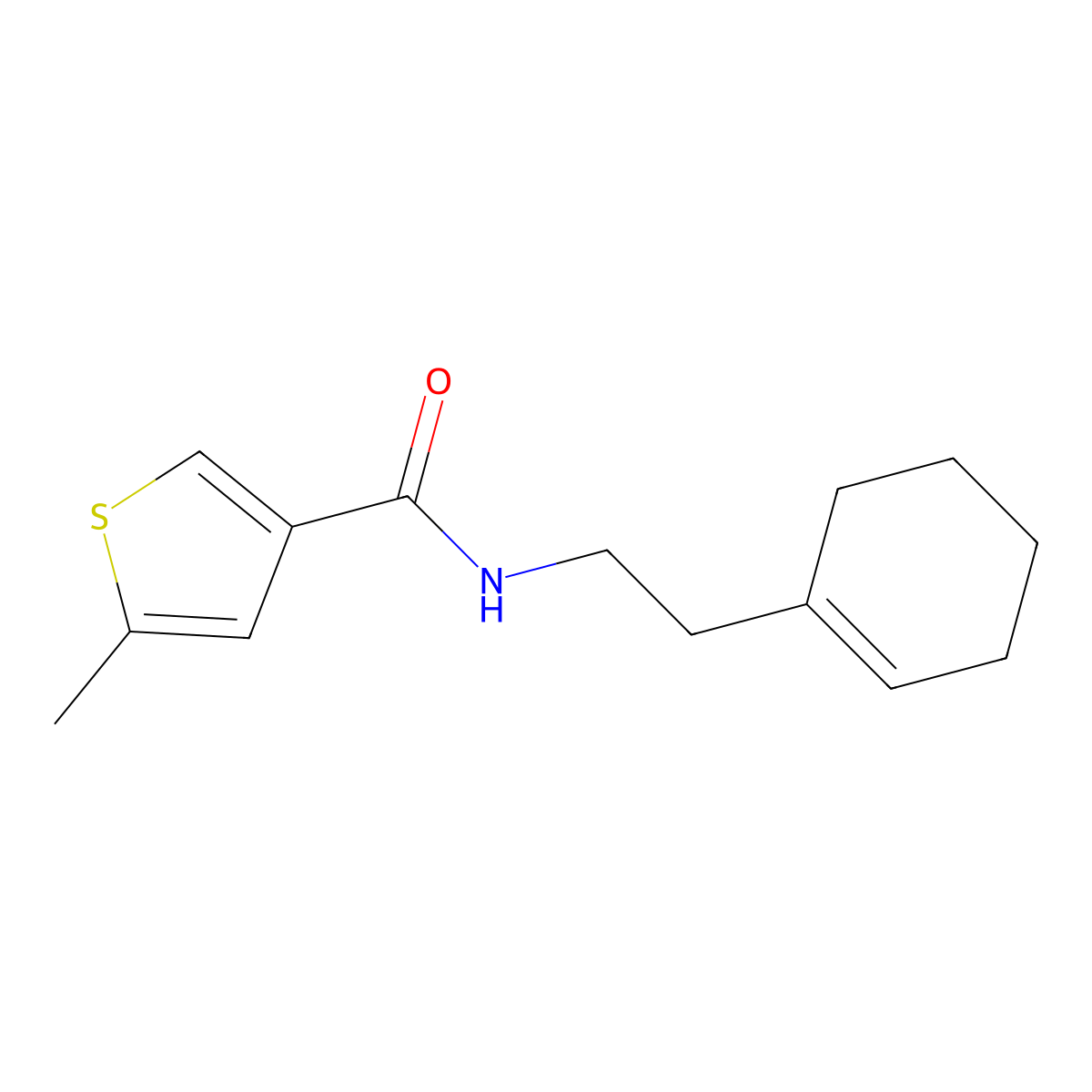 N-[2-(cyclohexen-1-yl)ethyl]-5-methylthiophene-3-carboxamide molecular structure, CAS 717870-65-0