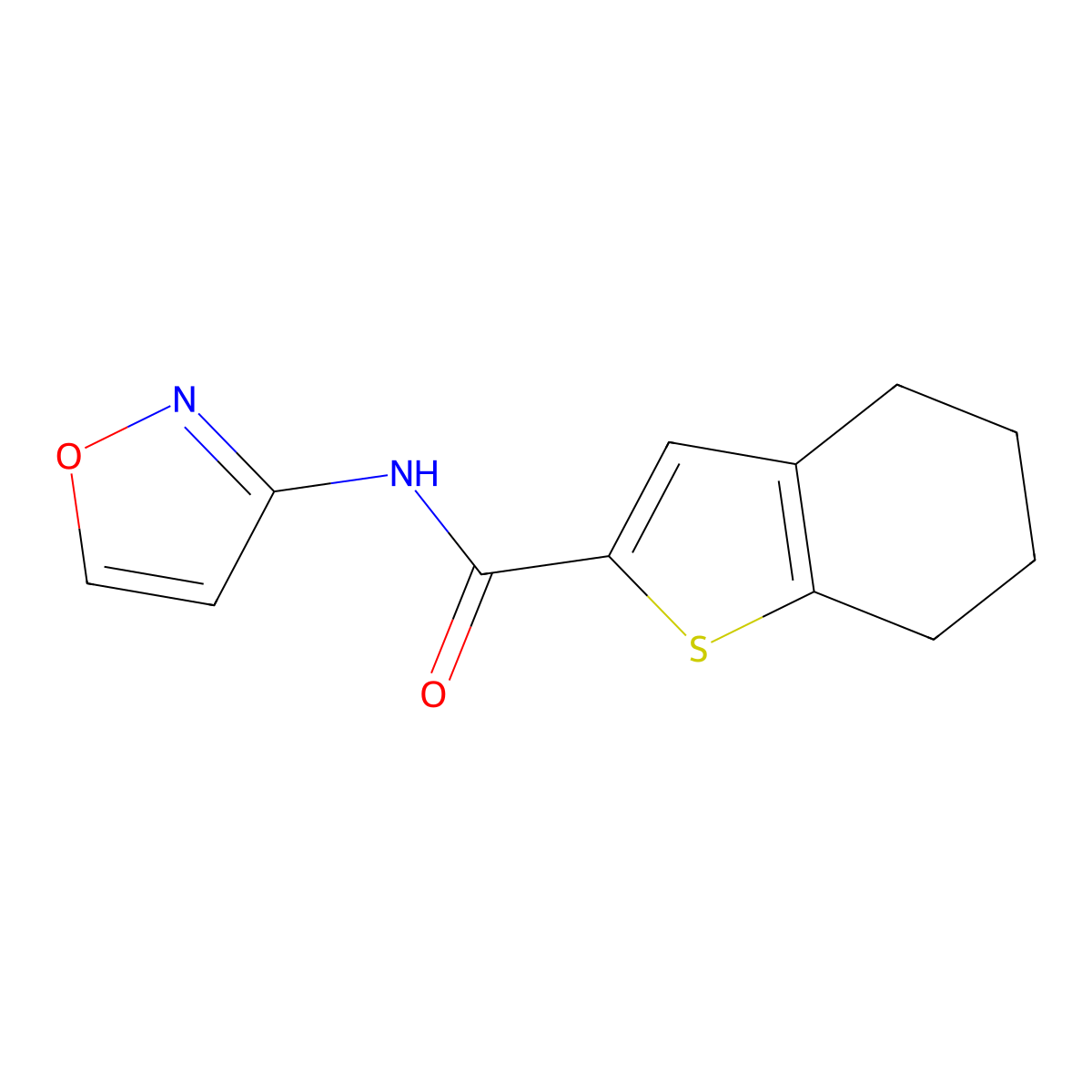 N-(Isoxazol-3-yl)-4,5,6,7-tetrahydrobenzo[b]thiophene-2-carboxamide molecular structure, CAS 717870-77-4