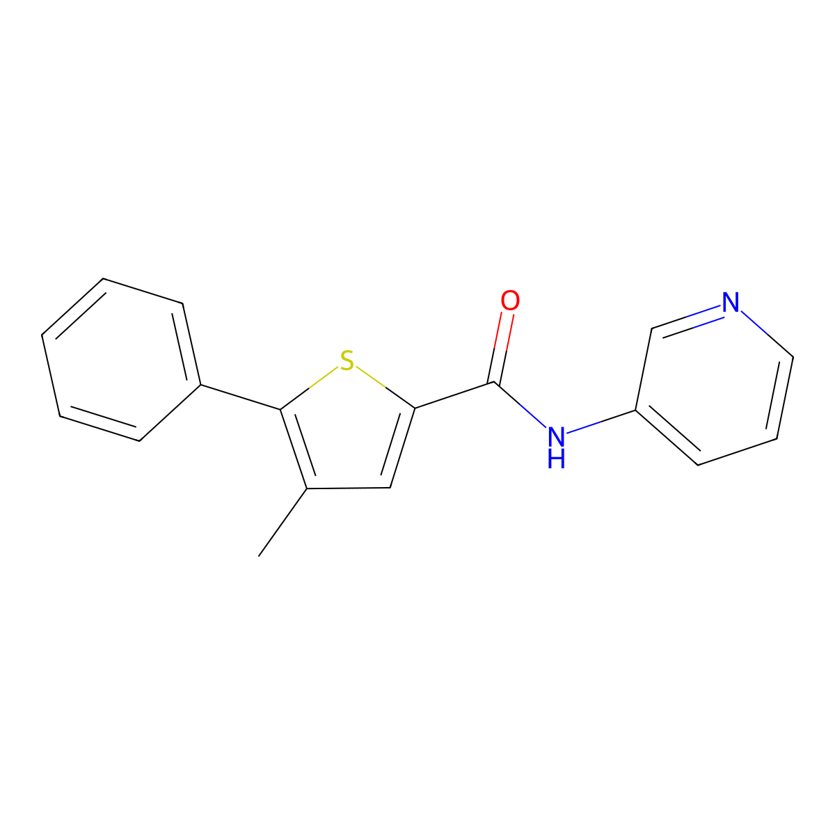 4-methyl-5-phenyl-N-pyridin-3-ylthiophene-2-carboxamide molecular structure, CAS 717870-85-4