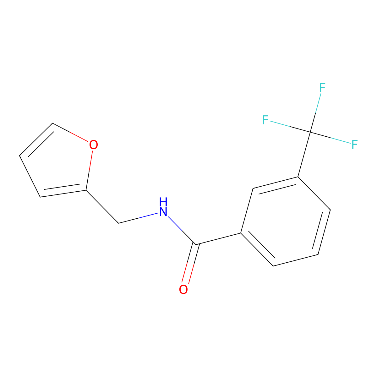 N-(furan-2-ylmethyl)-3-(trifluoromethyl)benzamide molecular structure, CAS 717870-87-6