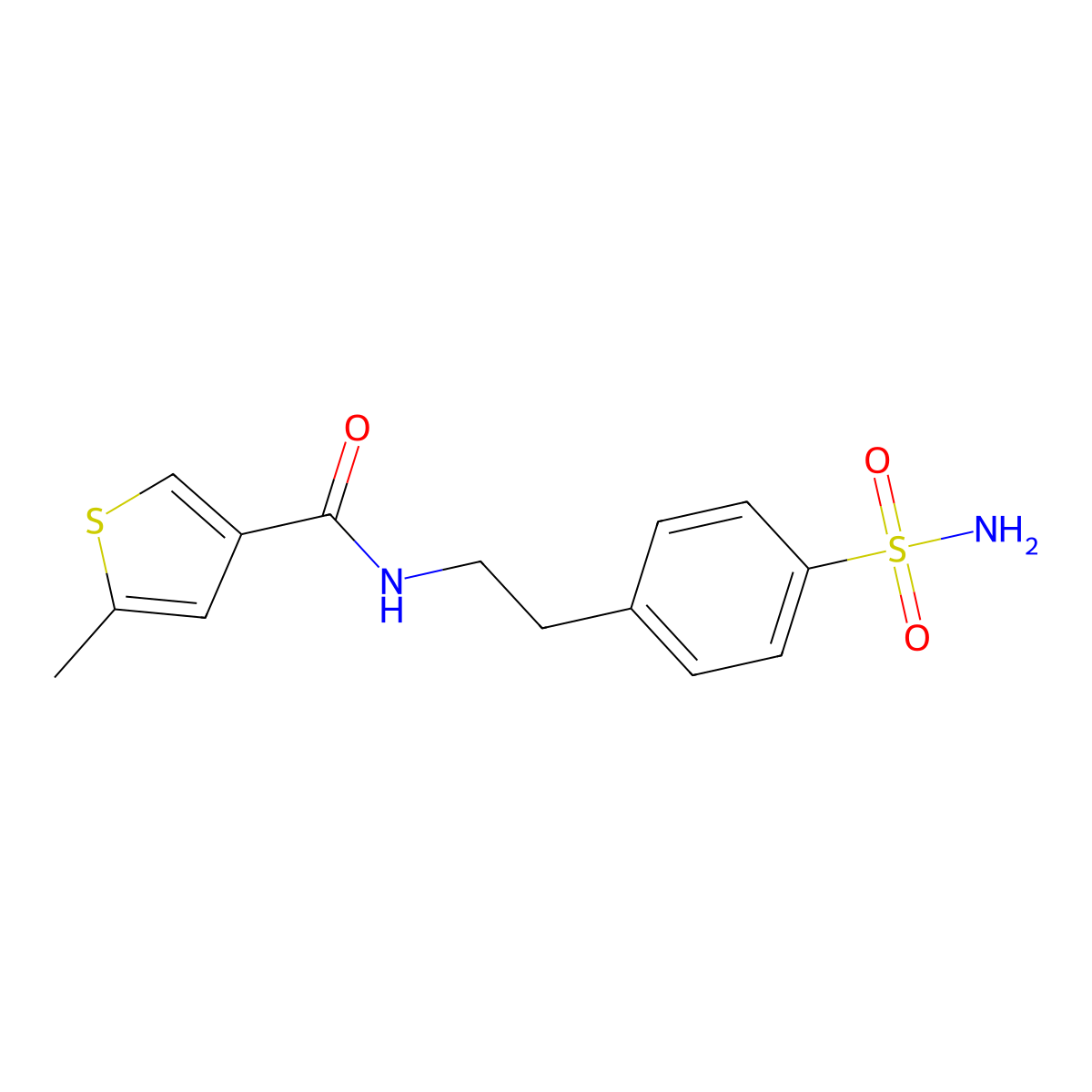 5-methyl-N-[2-(4-sulfamoylphenyl)ethyl]thiophene-3-carboxamide molecular structure, CAS 717870-96-7