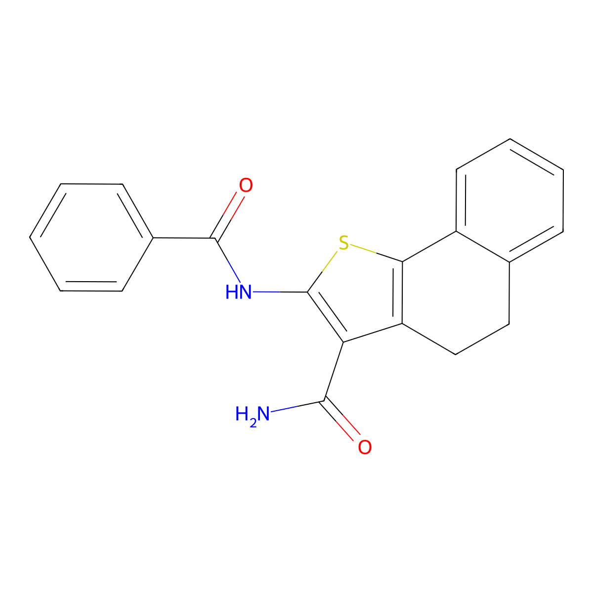2-Benzamido-4,5-dihydrobenzo[g][1]benzothiole-3-carboxamide molecular structure, CAS 717871-12-0