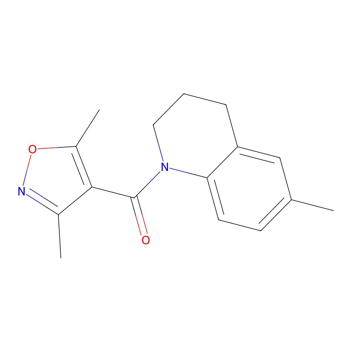 (3,5-dimethyl-1,2-oxazol-4-yl)-(6-methyl-3,4-dihydro-2H-quinolin-1-yl)methanone molecular structure, CAS 717871-19-7