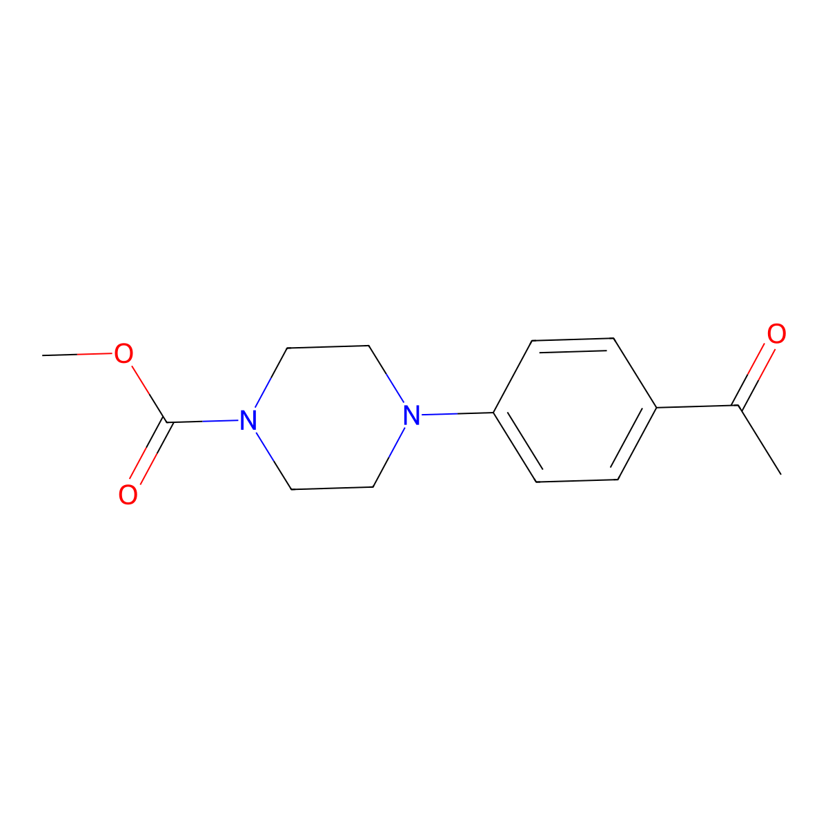 Methyl 4-(4-acetylphenyl)piperazine-1-carboxylate molecular structure, CAS 717871-47-1