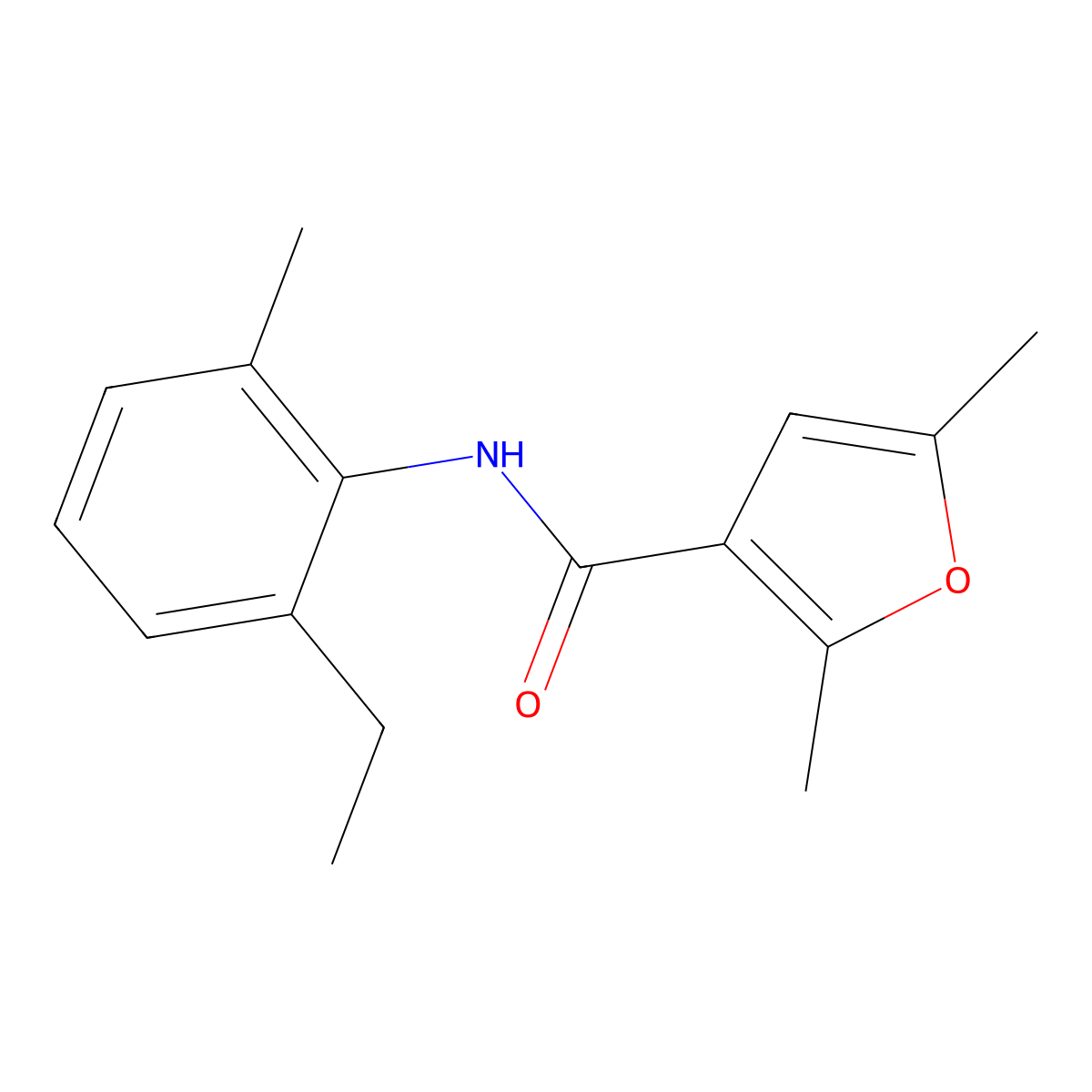 N-(2-ethyl-6-methylphenyl)-2,5-dimethyl-3-furamide molecular structure, CAS 717871-51-7