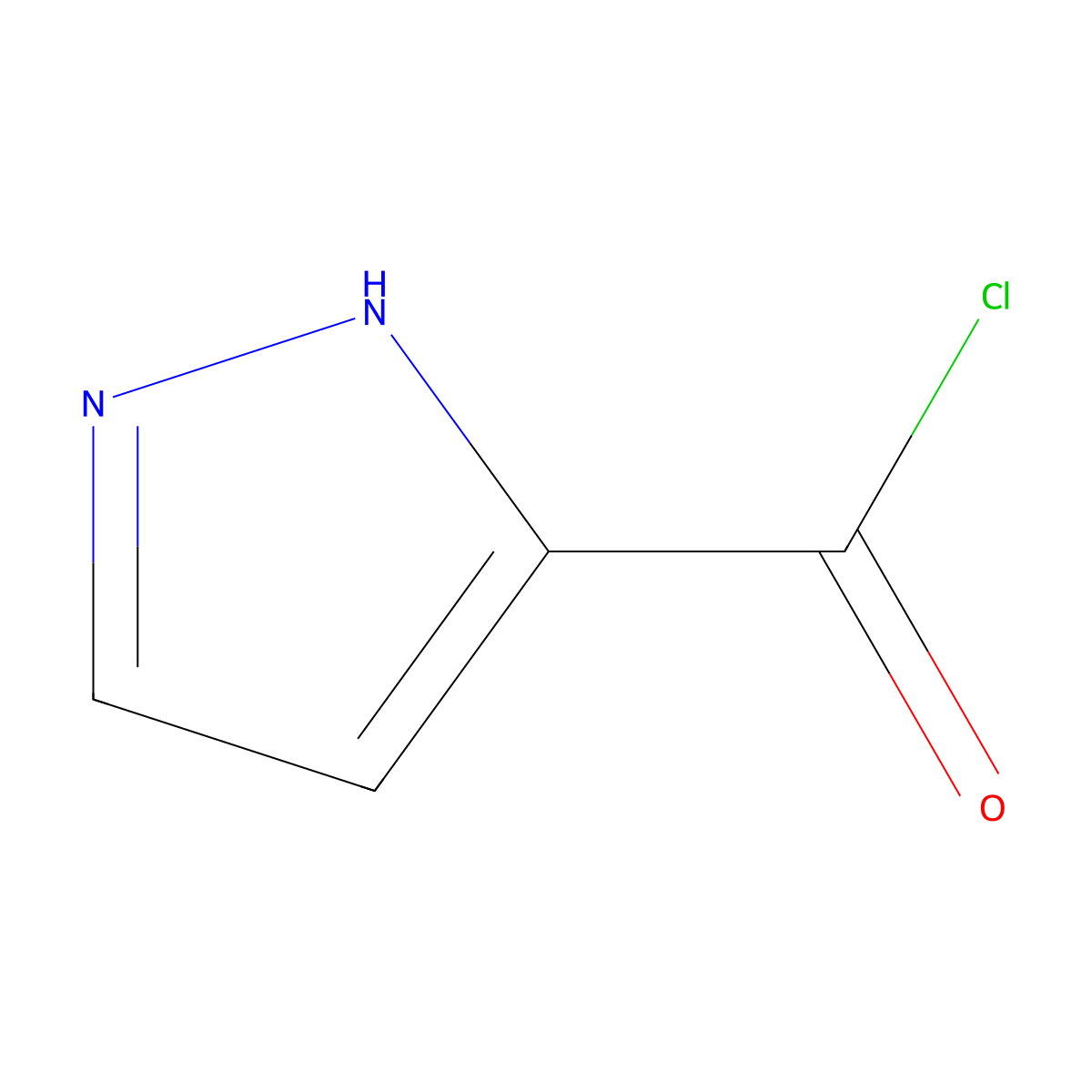1H-Pyrazole-5-carbonyl chloride molecular structure, CAS 717871-84-6