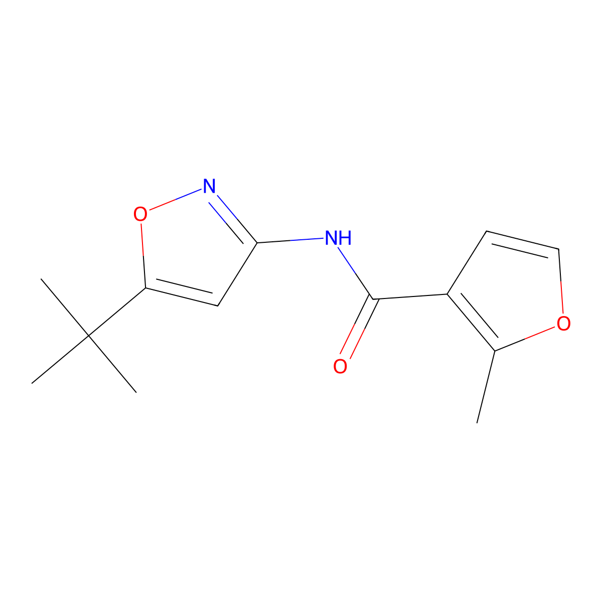 N-(5-tert-butyl-1,2-oxazol-3-yl)-2-methylfuran-3-carboxamide molecular structure, CAS 717872-08-7
