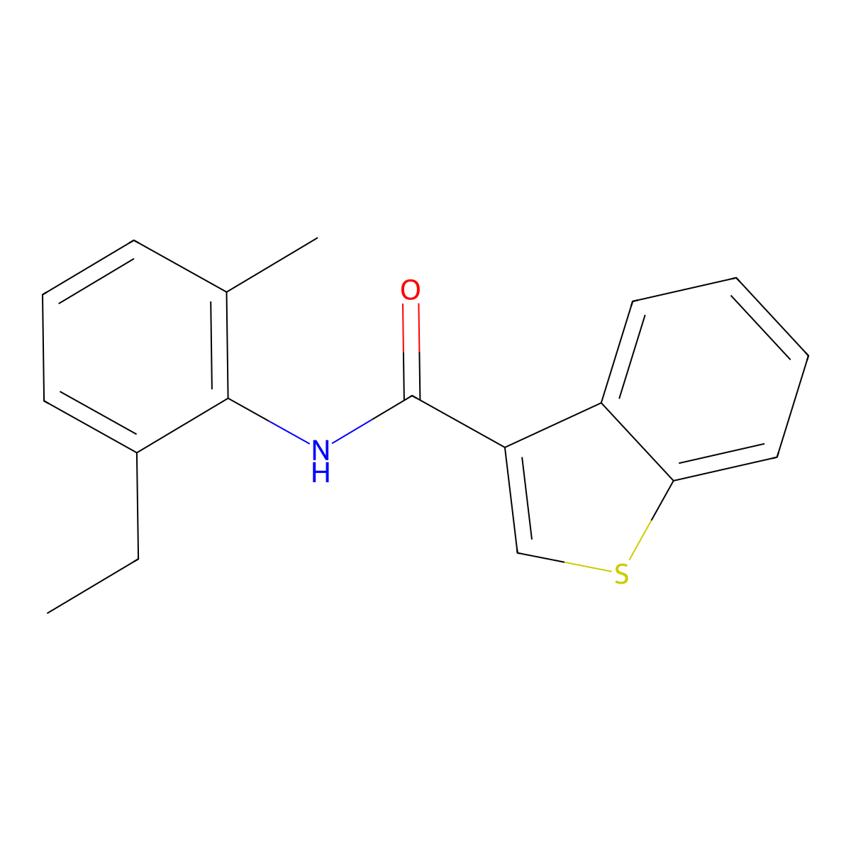 N-(2-ethyl-6-methylphenyl)-1-benzothiophene-3-carboxamide molecular structure, CAS 717872-14-5