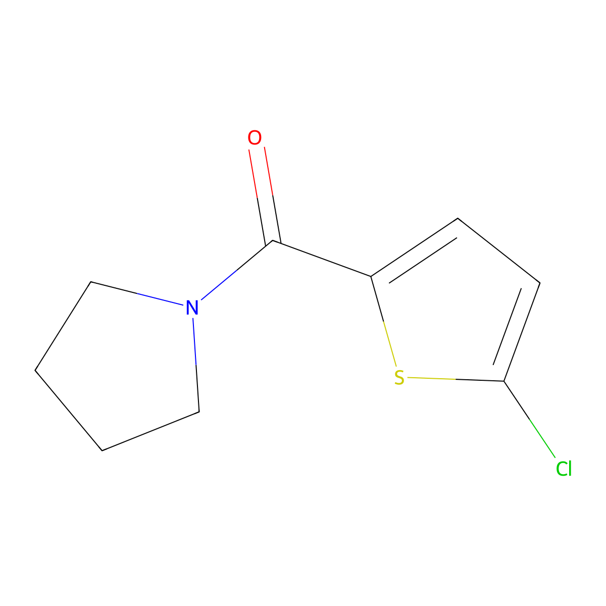 (5-Chlorothiophen-2-yl)-pyrrolidin-1-ylmethanone molecular structure, CAS 717872-42-9