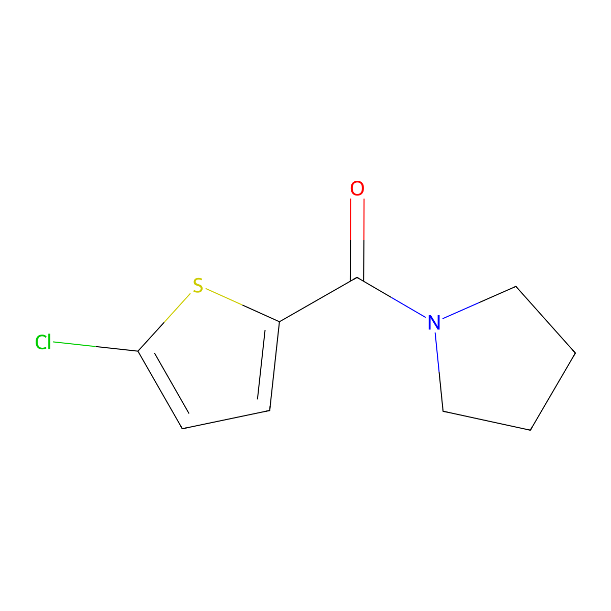 (5-Chlorothiophen-2-yl)-pyrrolidin-1-ylmethanone molecular structure, CAS 717872-42-9