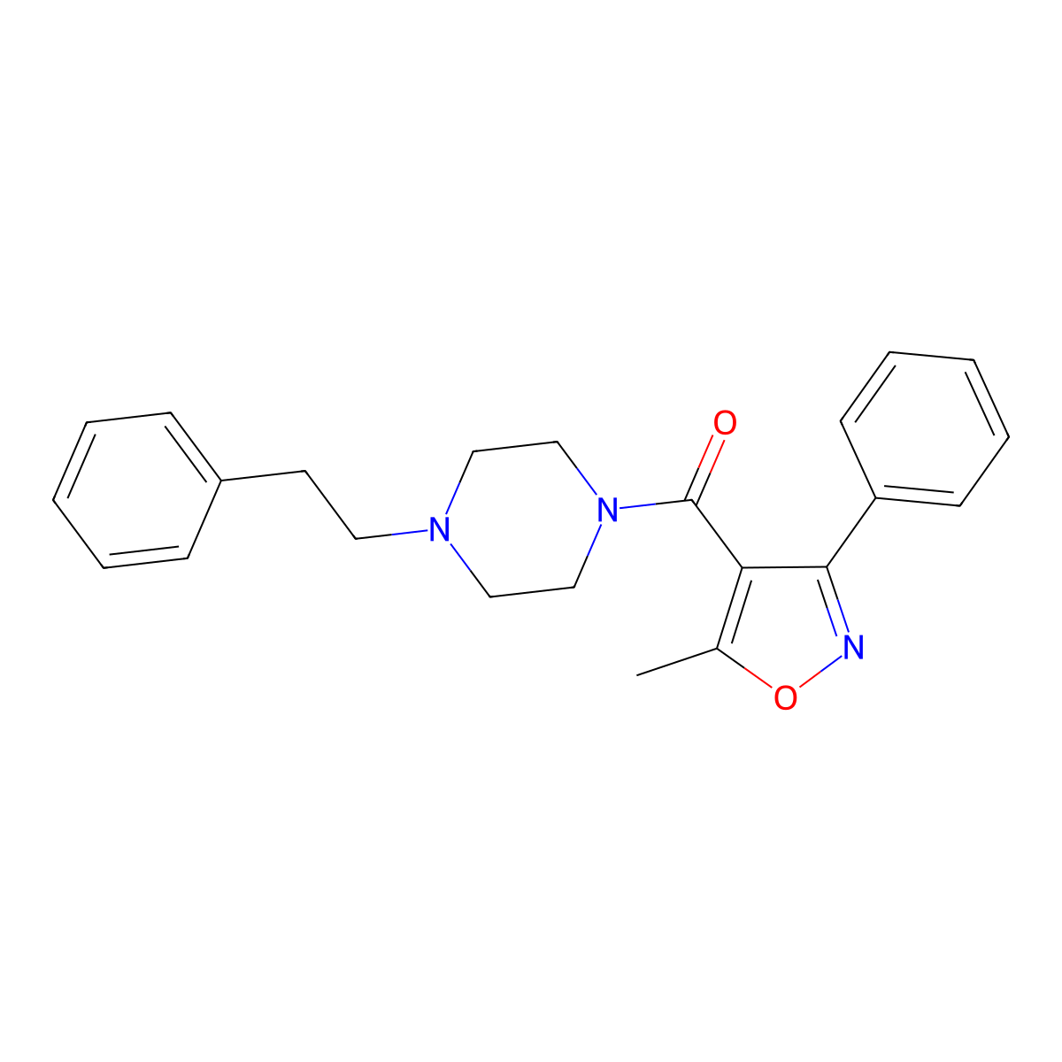 1-[(5-Methyl-3-phenyl-4-isoxazolyl)carbonyl]-4-(2-phenylethyl)piperazine molecular structure, CAS 717872-75-8