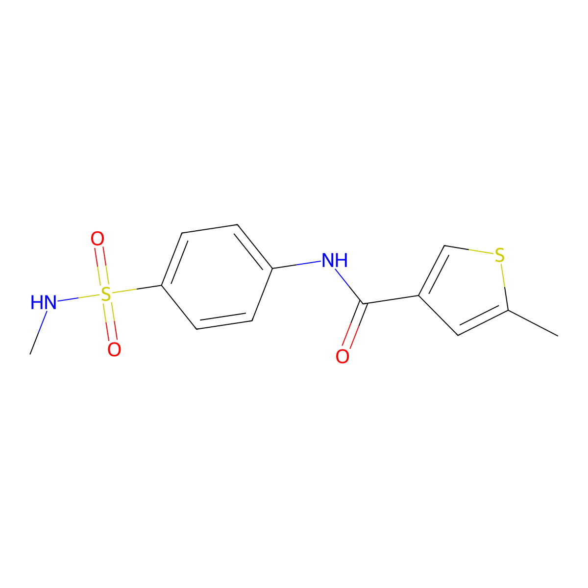 5-methyl-N-[4-(methylsulfamoyl)phenyl]thiophene-3-carboxamide molecular structure, CAS 717872-87-2