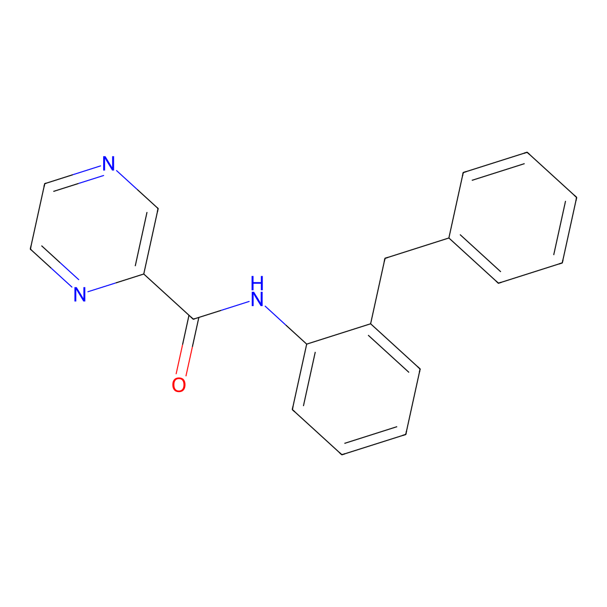 N-(2-benzylphenyl)pyrazine-2-carboxamide molecular structure, CAS 717872-89-4