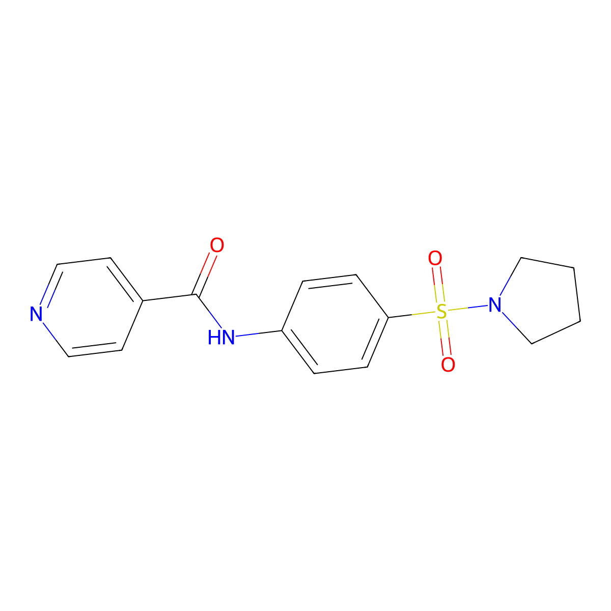 N-(4-pyrrolidin-1-ylsulfonylphenyl)pyridine-4-carboxamide molecular structure, CAS 717873-06-8