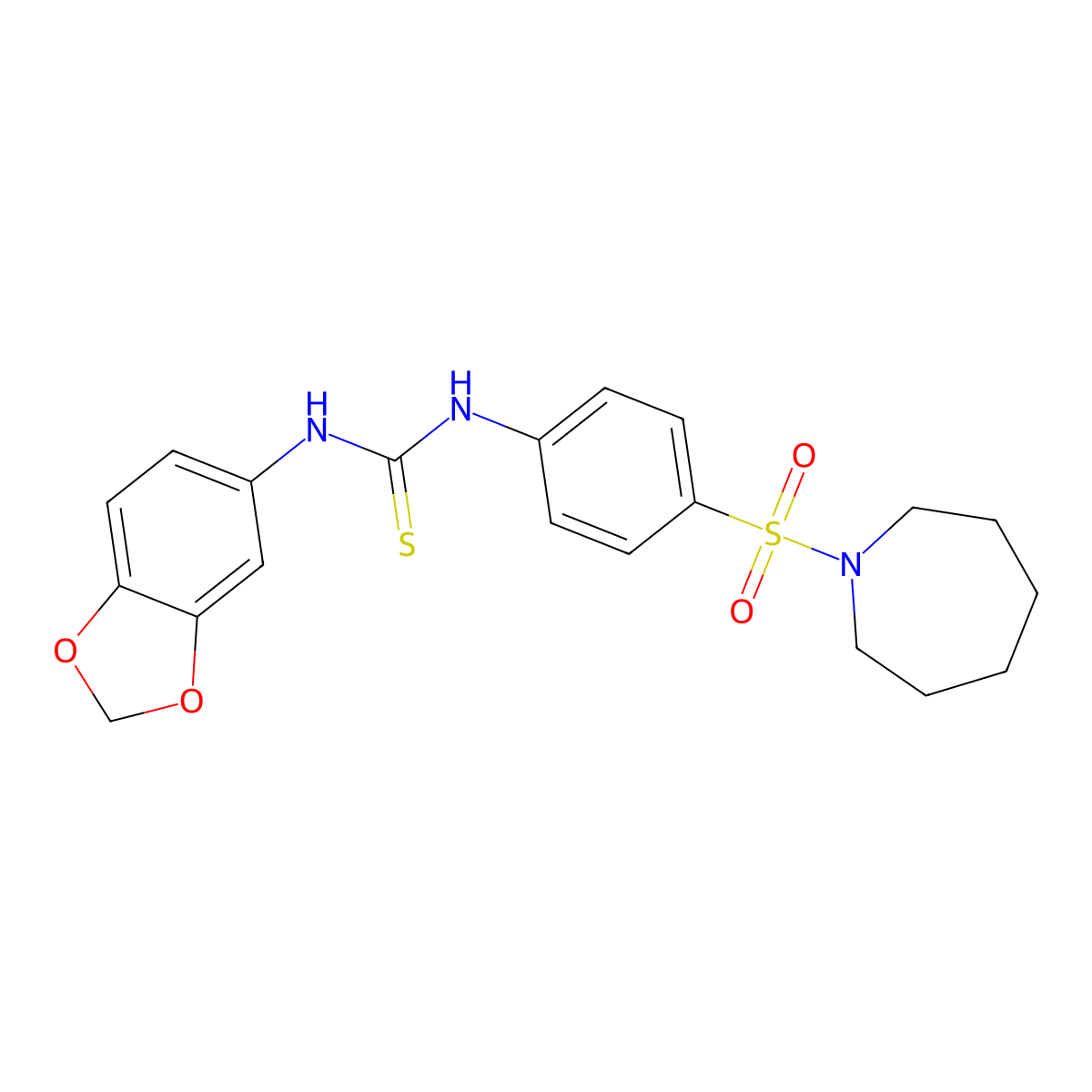 1-[4-(Azepan-1-ylsulfonyl)phenyl]-3-(1,3-benzodioxol-5-yl)thiourea molecular structure, CAS 717873-19-3