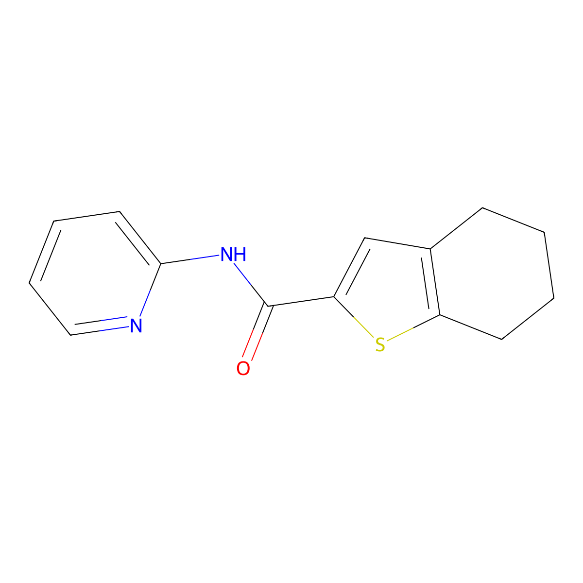N-(pyridin-2-yl)-4,5,6,7-tetrahydro-1-benzothiophene-2-carboxamide molecular structure, CAS 717873-20-6