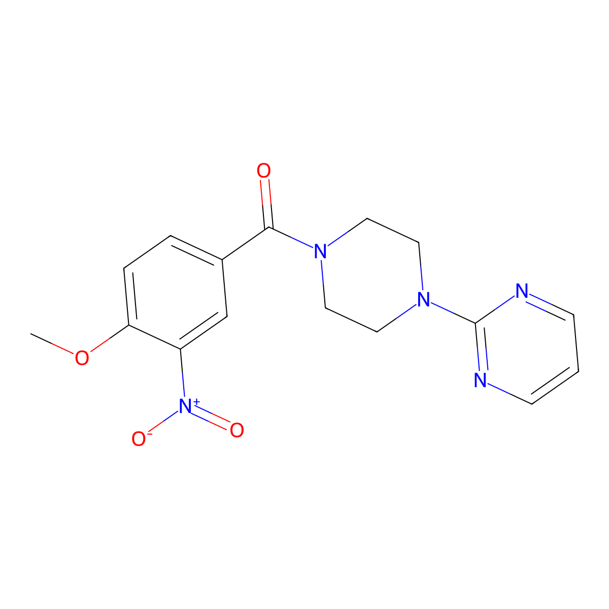 (4-Methoxy-3-nitrophenyl)-(4-pyrimidin-2-ylpiperazin-1-yl)methanone molecular structure, CAS 717873-23-9