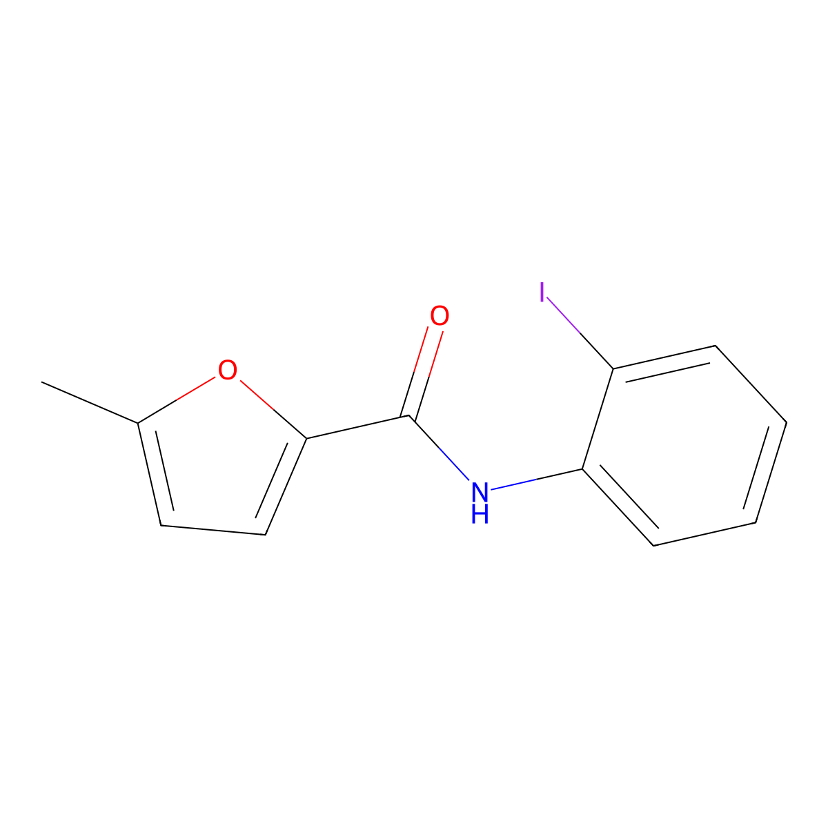 N-(2-iodophenyl)-5-methylfuran-2-carboxamide molecular structure, CAS 717873-37-5