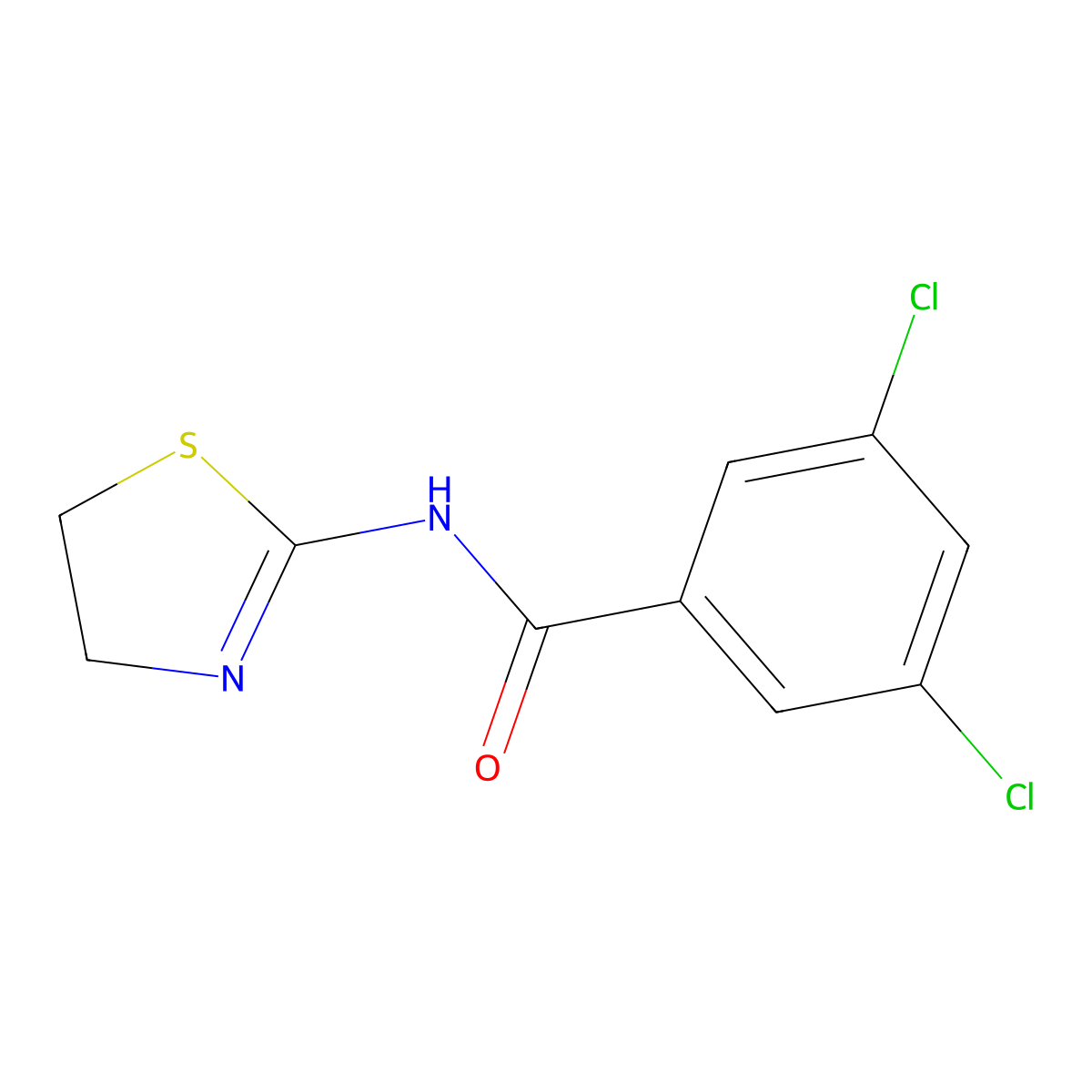 3,5-dichloro-N-(4,5-dihydro-1,3-thiazol-2-yl)benzamide molecular structure, CAS 717873-50-2