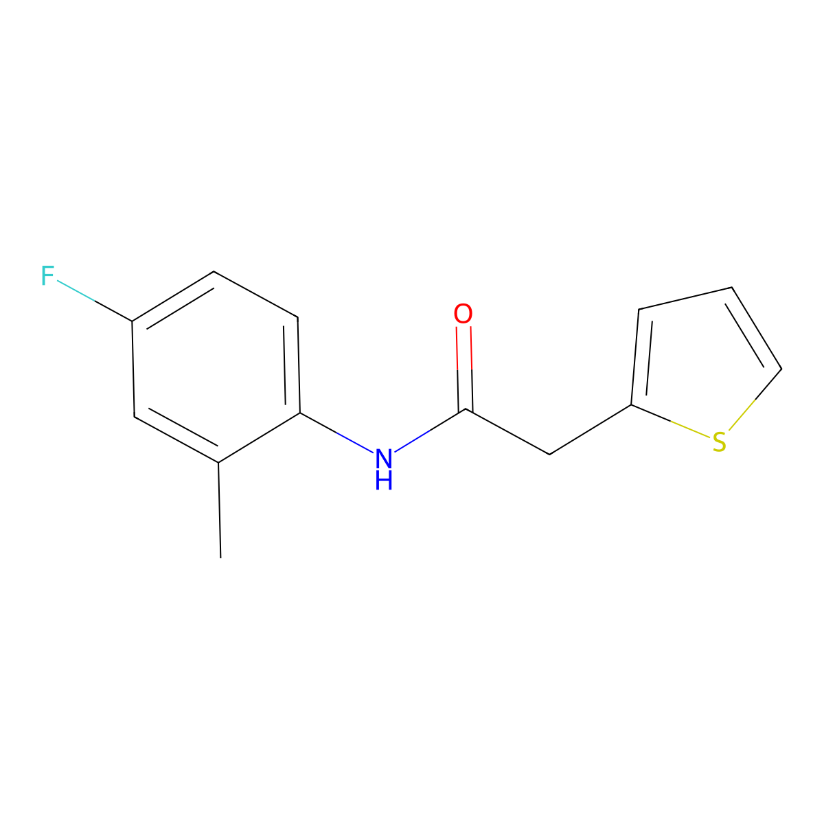 N-(4-fluoro-2-methylphenyl)-2-thiophen-2-ylacetamide molecular structure, CAS 717873-57-9