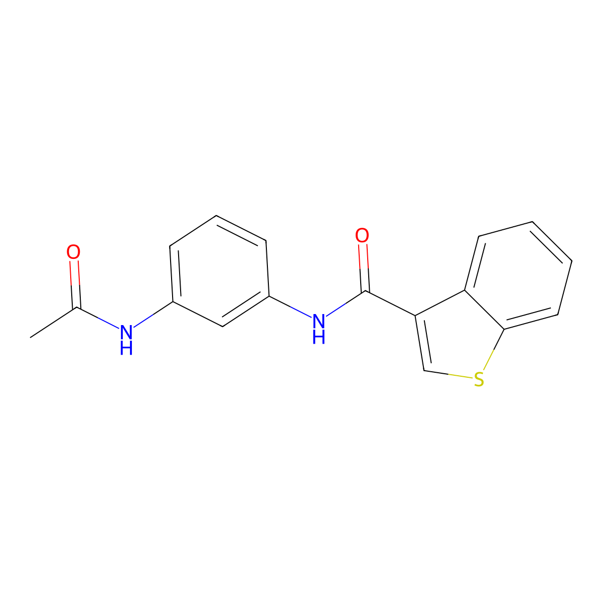 N-(3-acetamidophenyl)-1-benzothiophene-3-carboxamide molecular structure, CAS 717873-62-6