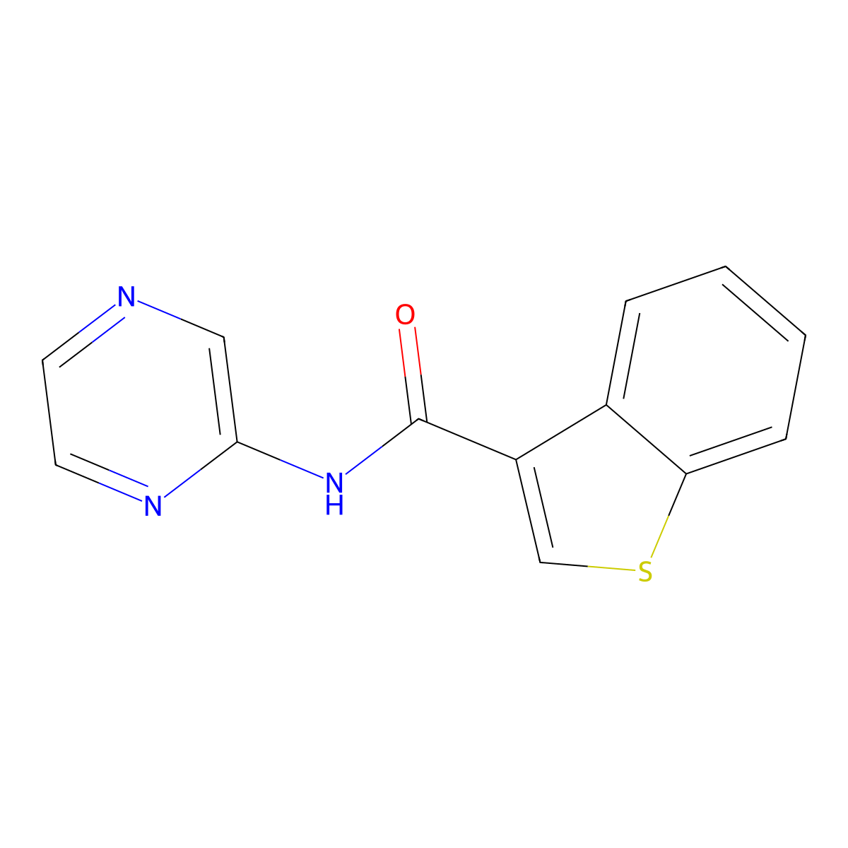 N-(Pyrazin-2-yl)benzo[b]thiophene-3-carboxamide molecular structure, CAS 717873-63-7