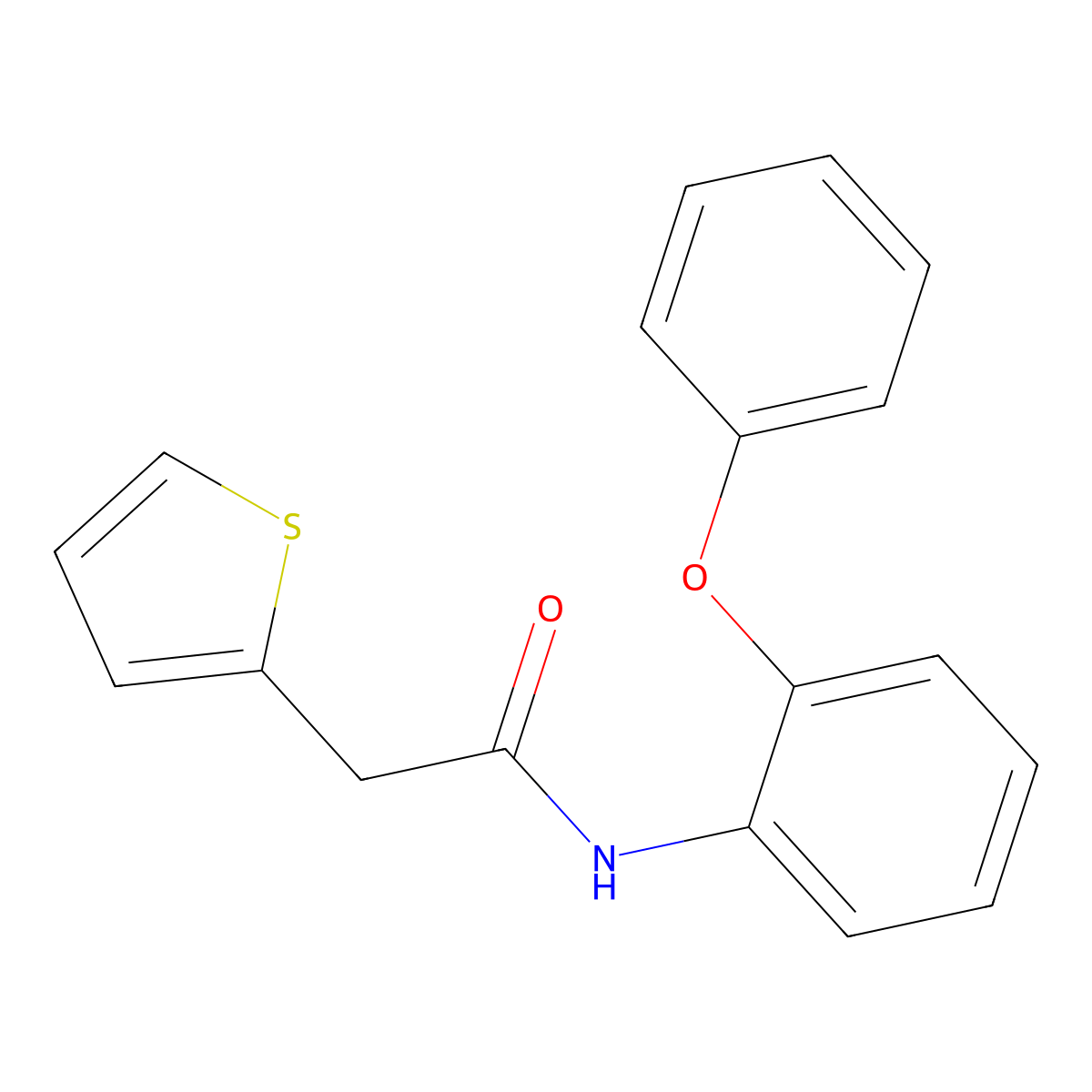 N-(2-phenoxyphenyl)-2-thiophen-2-ylacetamide molecular structure, CAS 717873-68-2