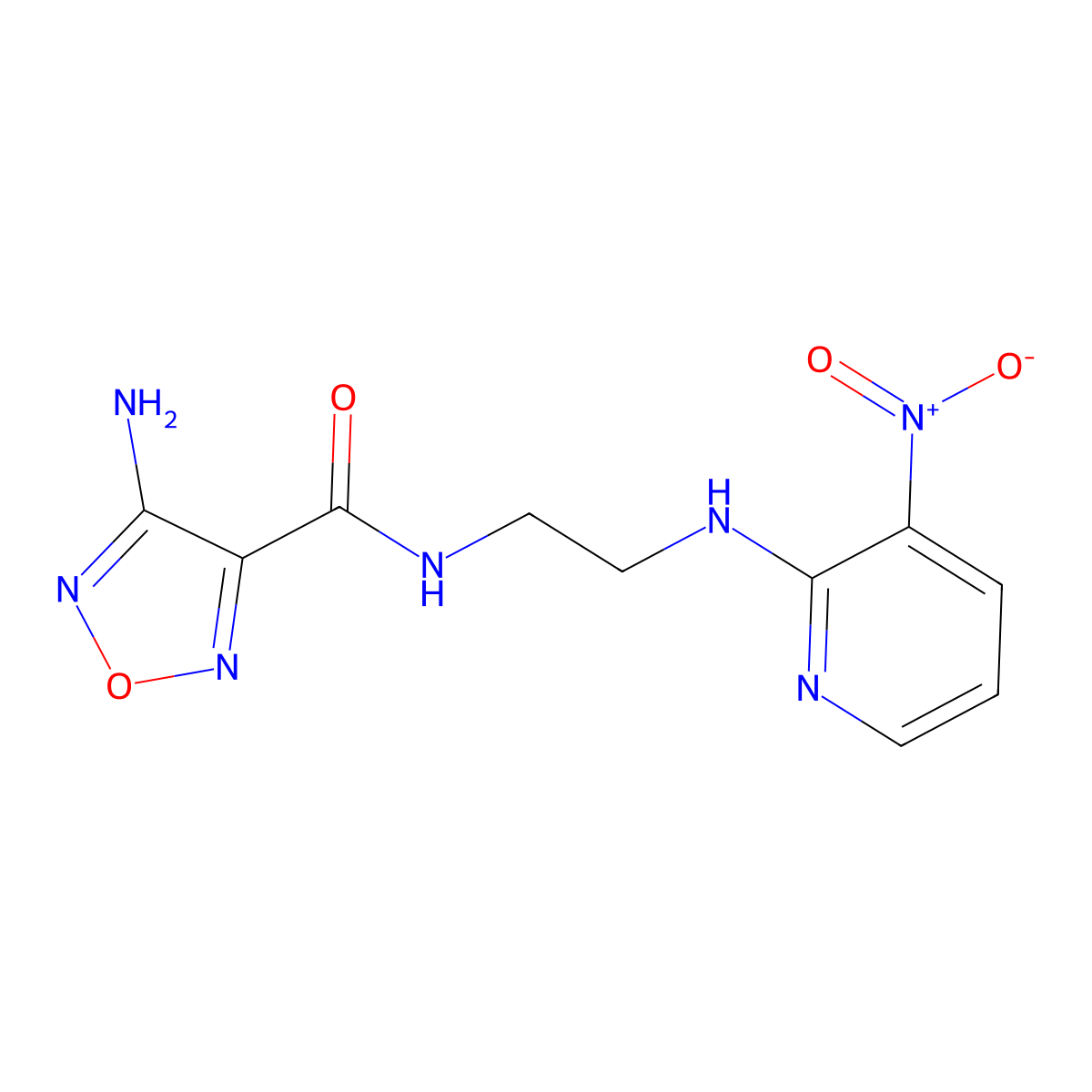 4-amino-N-[2-[(3-nitropyridin-2-yl)amino]ethyl]-1,2,5-oxadiazole-3-carboxamide molecular structure, CAS 717873-89-7