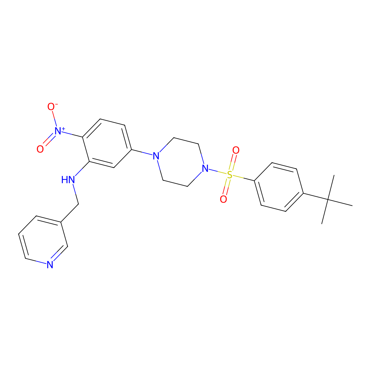 5-[4-(4-tert-butylphenyl)sulfonylpiperazin-1-yl]-2-nitro-N-(pyridin-3-ylmethyl)aniline molecular structure, CAS 717873-92-2
