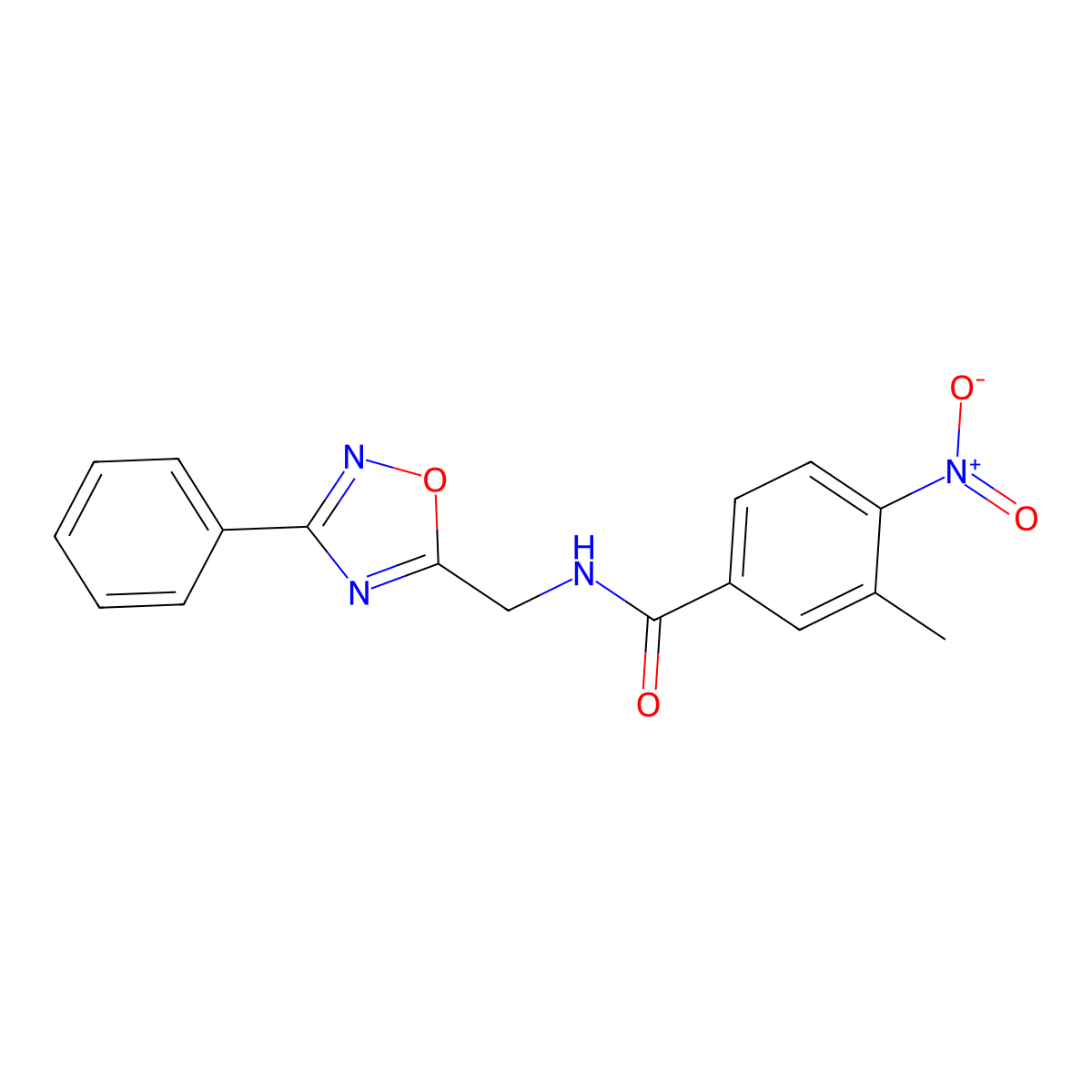 3-methyl-4-nitro-N-[(3-phenyl-1,2,4-oxadiazol-5-yl)methyl]benzamide molecular structure, CAS 717873-96-6