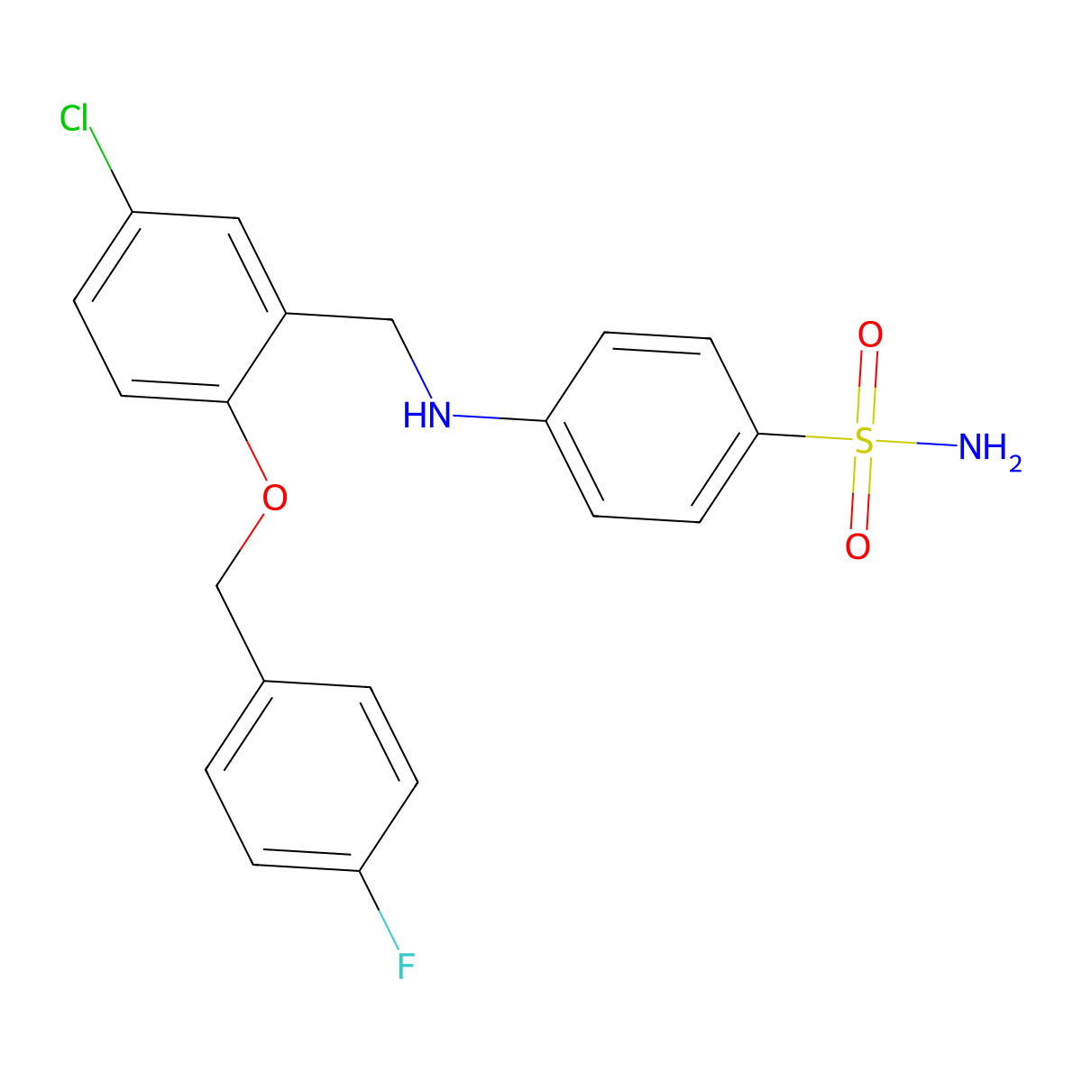 4-[[5-Chloro-2-[(4-fluorophenyl)methoxy]phenyl]methylamino]benzenesulfonamide molecular structure, CAS 717874-01-6