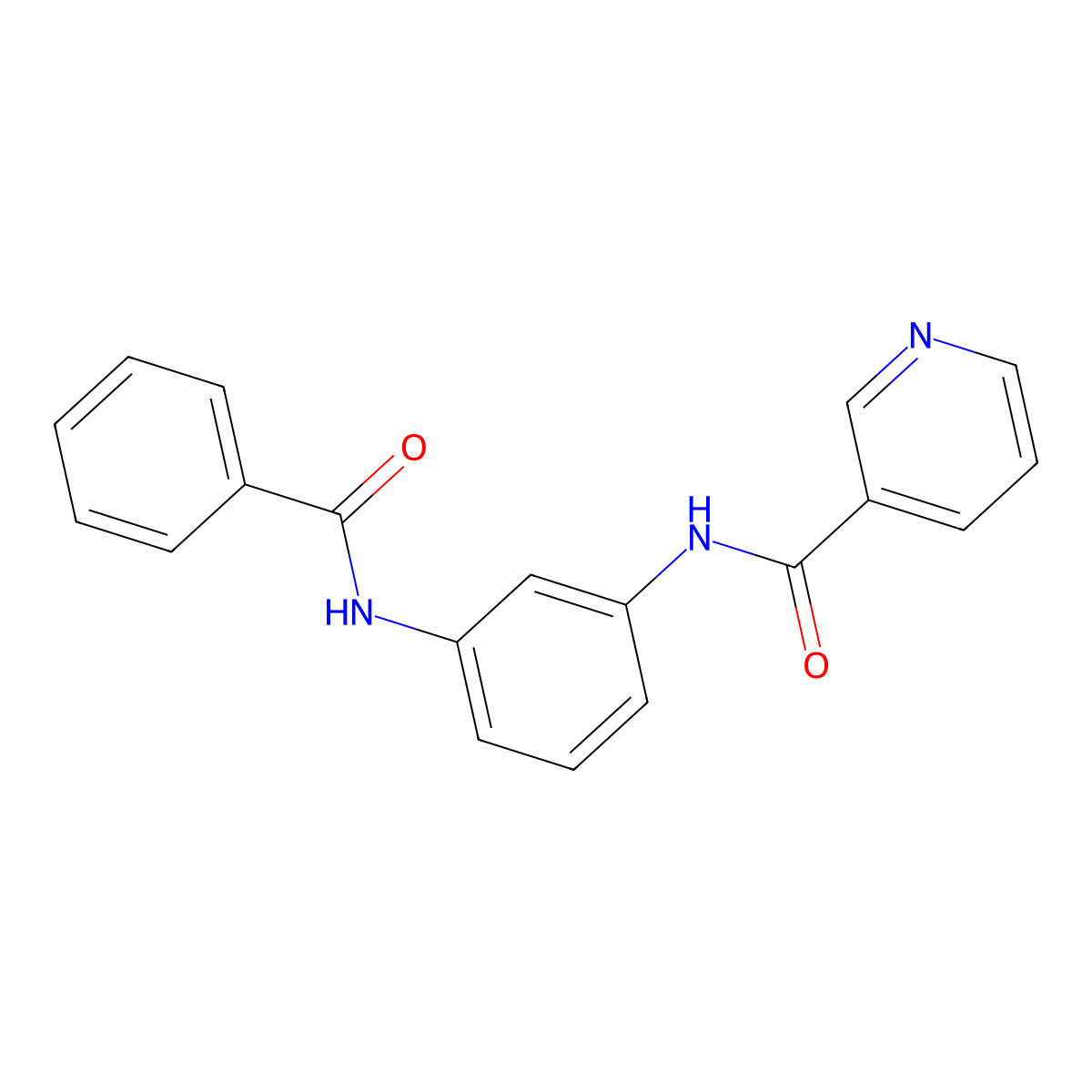N-(3-benzamidophenyl)pyridine-3-carboxamide molecular structure, CAS 717874-17-4