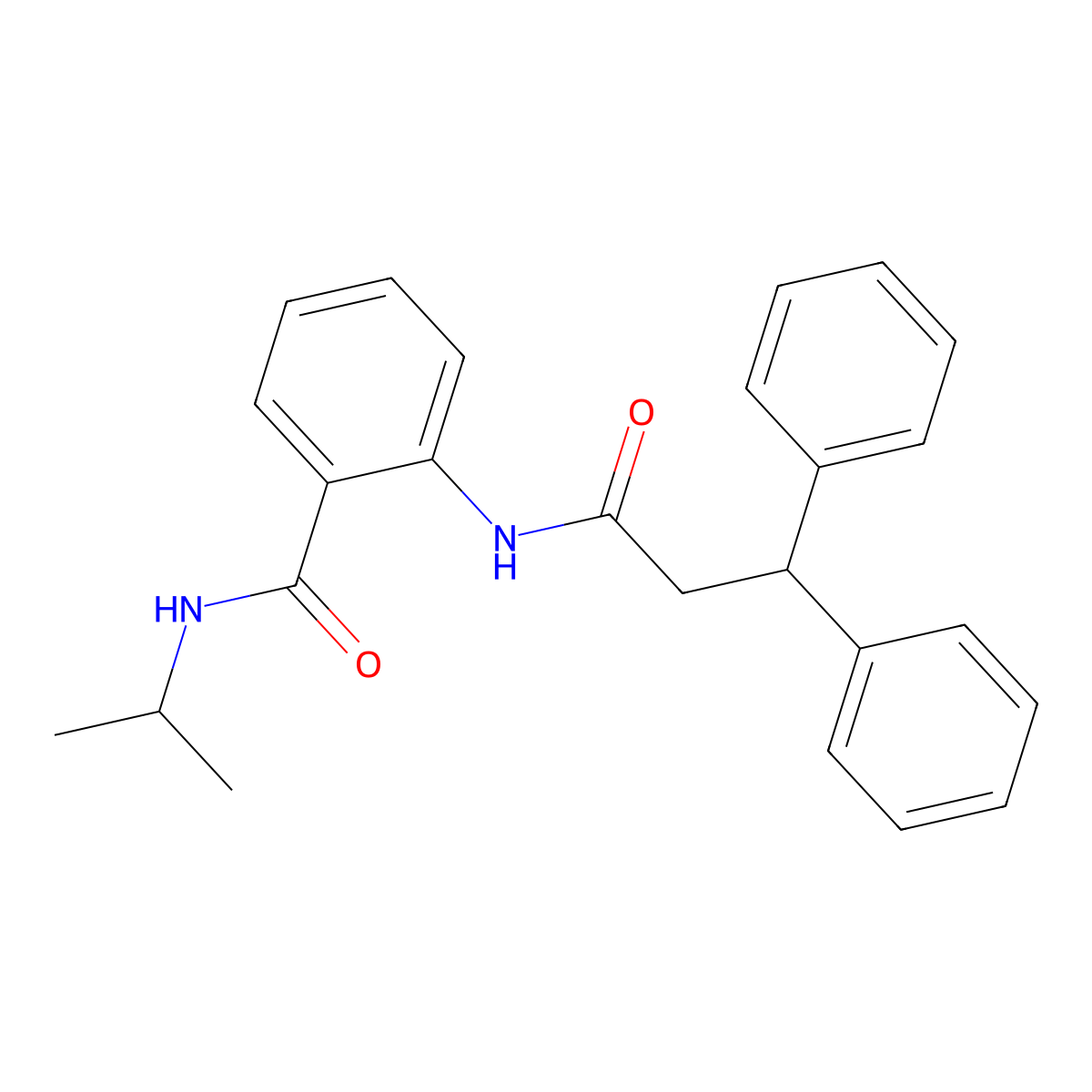 2-(3,3-diphenylpropanoylamino)-N-propan-2-ylbenzamide molecular structure, CAS 717874-26-5