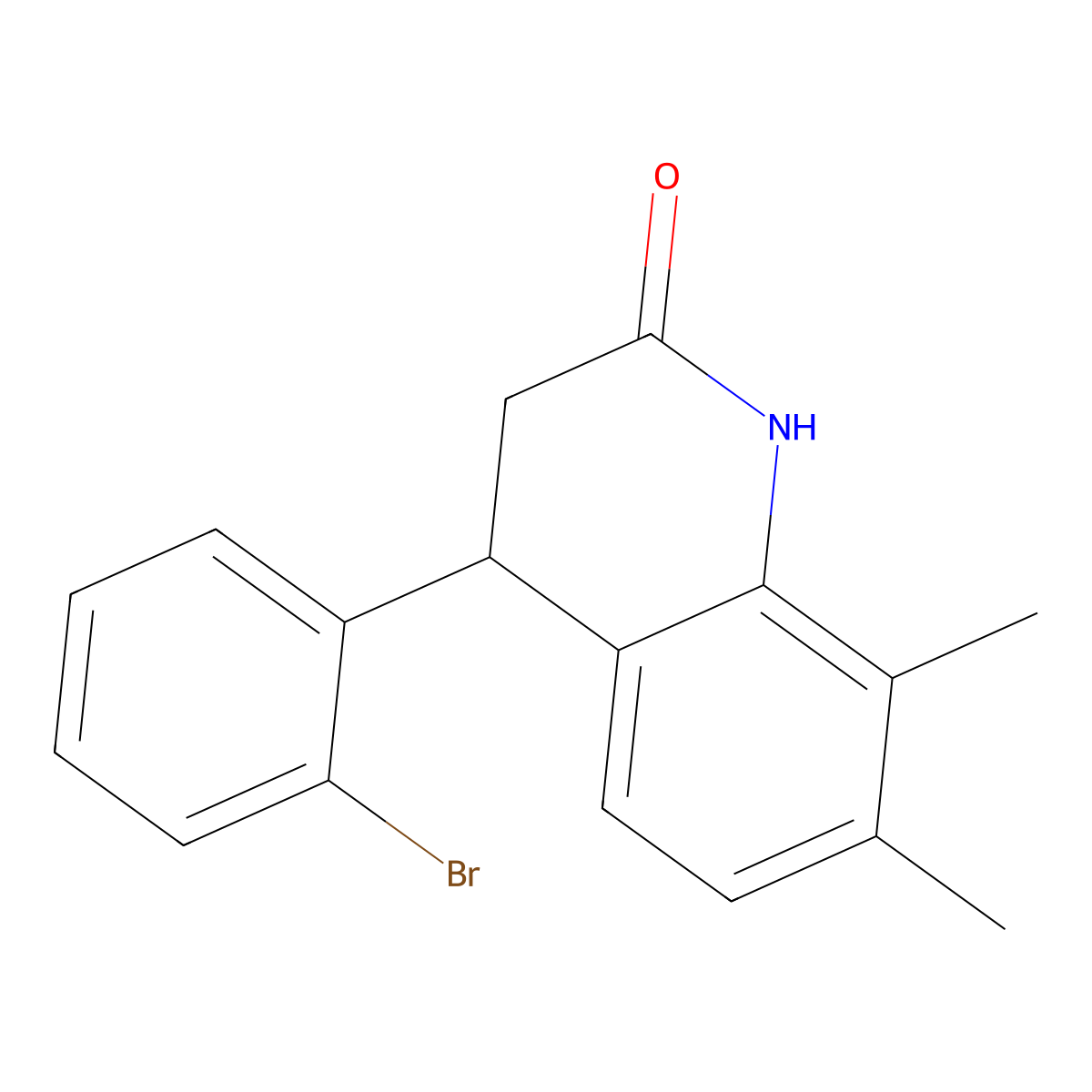 4-(2-bromophenyl)-7,8-dimethyl-3,4-dihydroquinolin-2(1H)-one molecular structure, CAS 717874-31-2