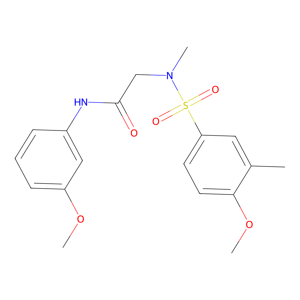 2-[(4-methoxy-3-methylphenyl)sulfonyl-methylamino]-N-(3-methoxyphenyl)acetamide molecular structure, CAS 717874-34-5