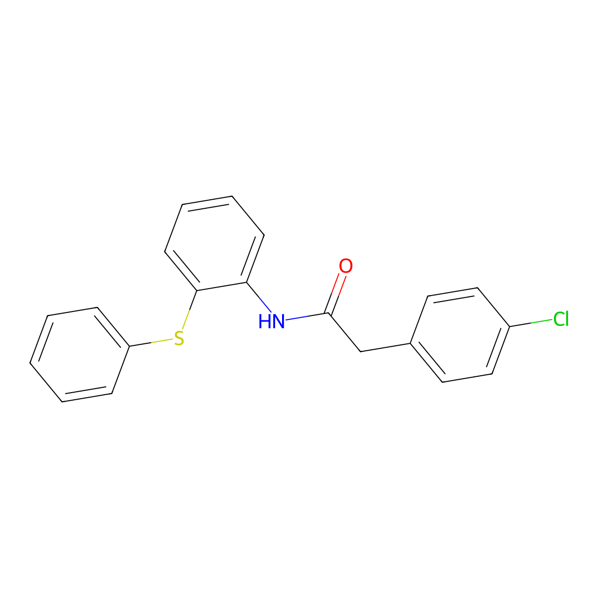 2-(4-chlorophenyl)-N-(2-phenylsulfanylphenyl)acetamide molecular structure, CAS 717874-36-7