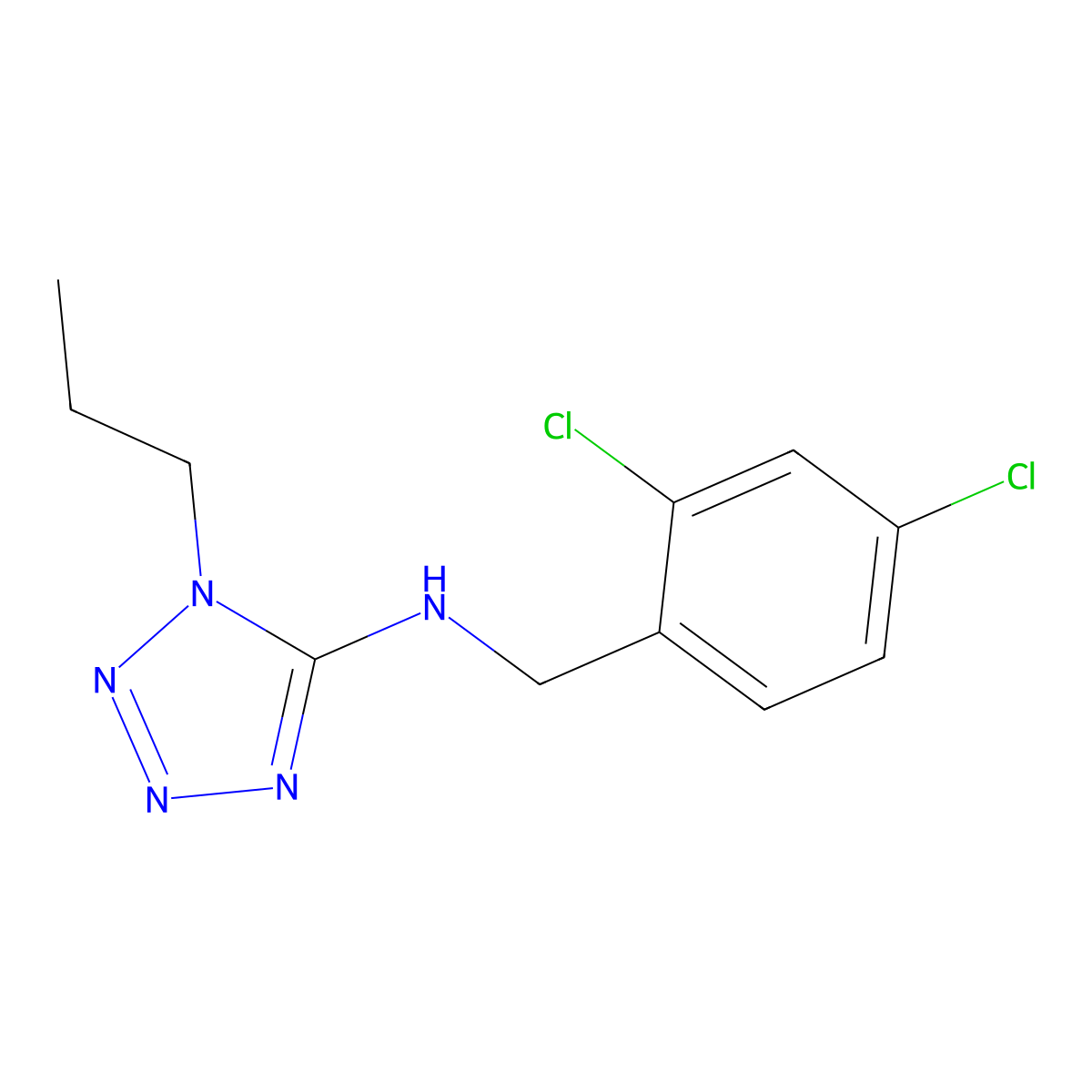 N-[(2,4-dichlorophenyl)methyl]-1-propyltetrazol-5-amine molecular structure, CAS 717874-41-4